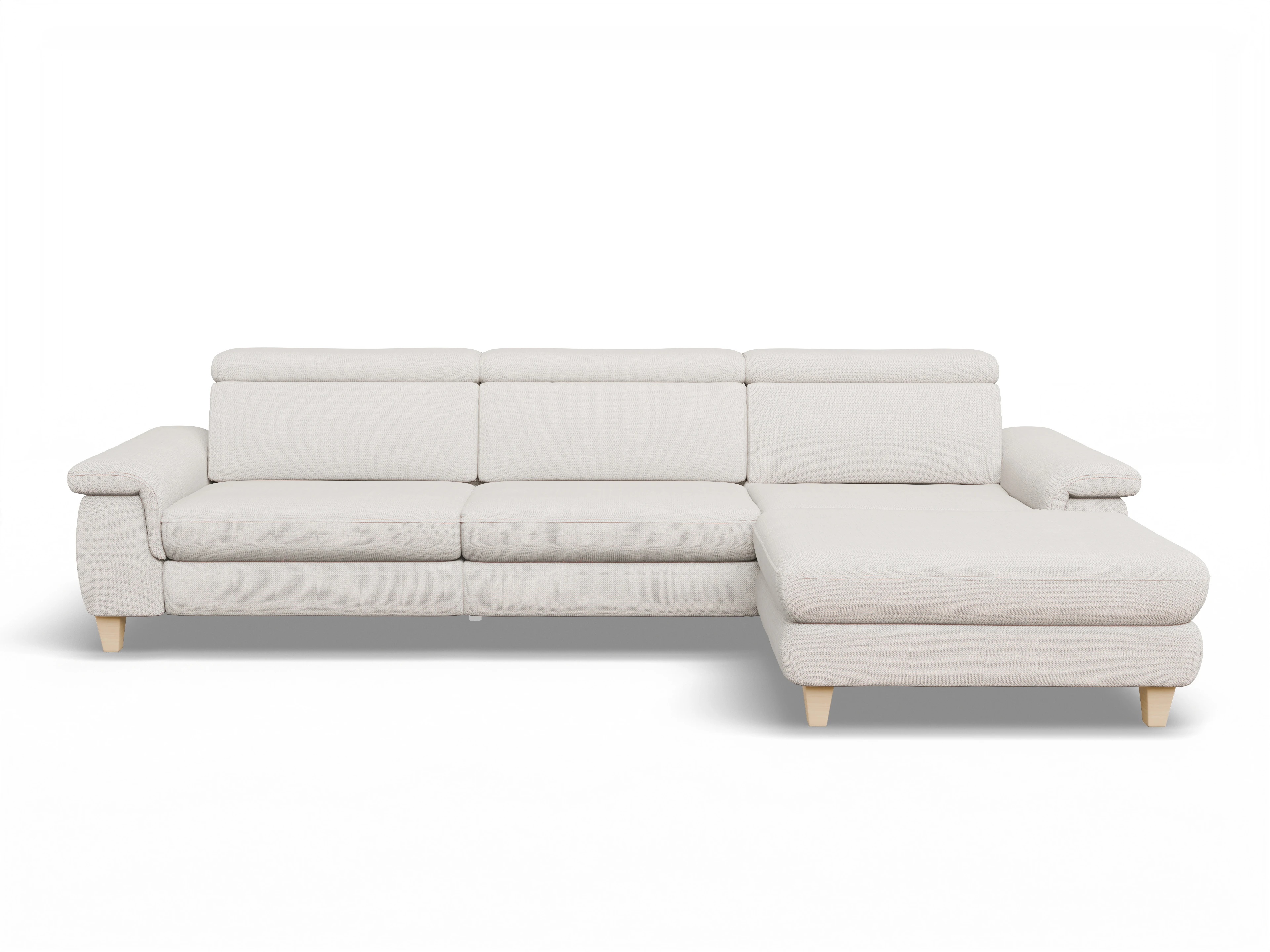 Ansicht des Produktes München Ecksofa rechts Abschluss offen in Stoff Beige