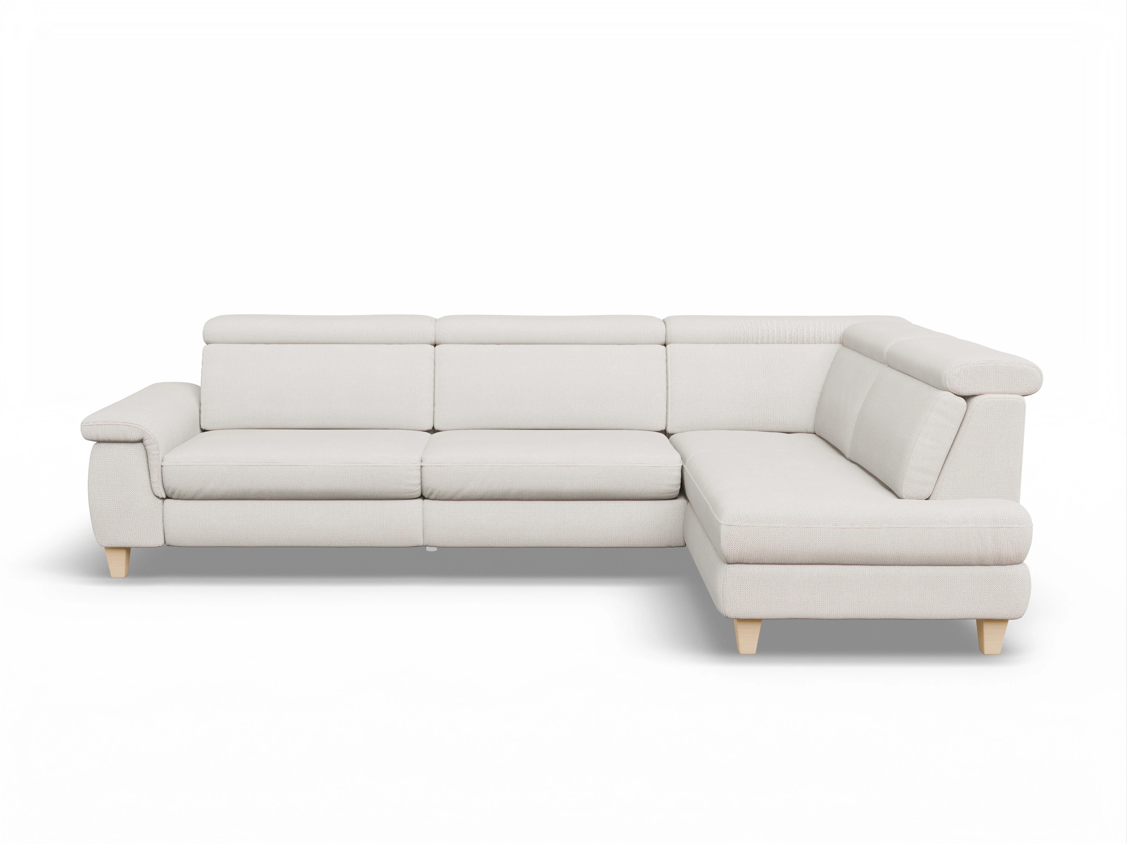 Ansicht des Produktes München Ecksofa rechts Abschluss offen in Stoff Beige