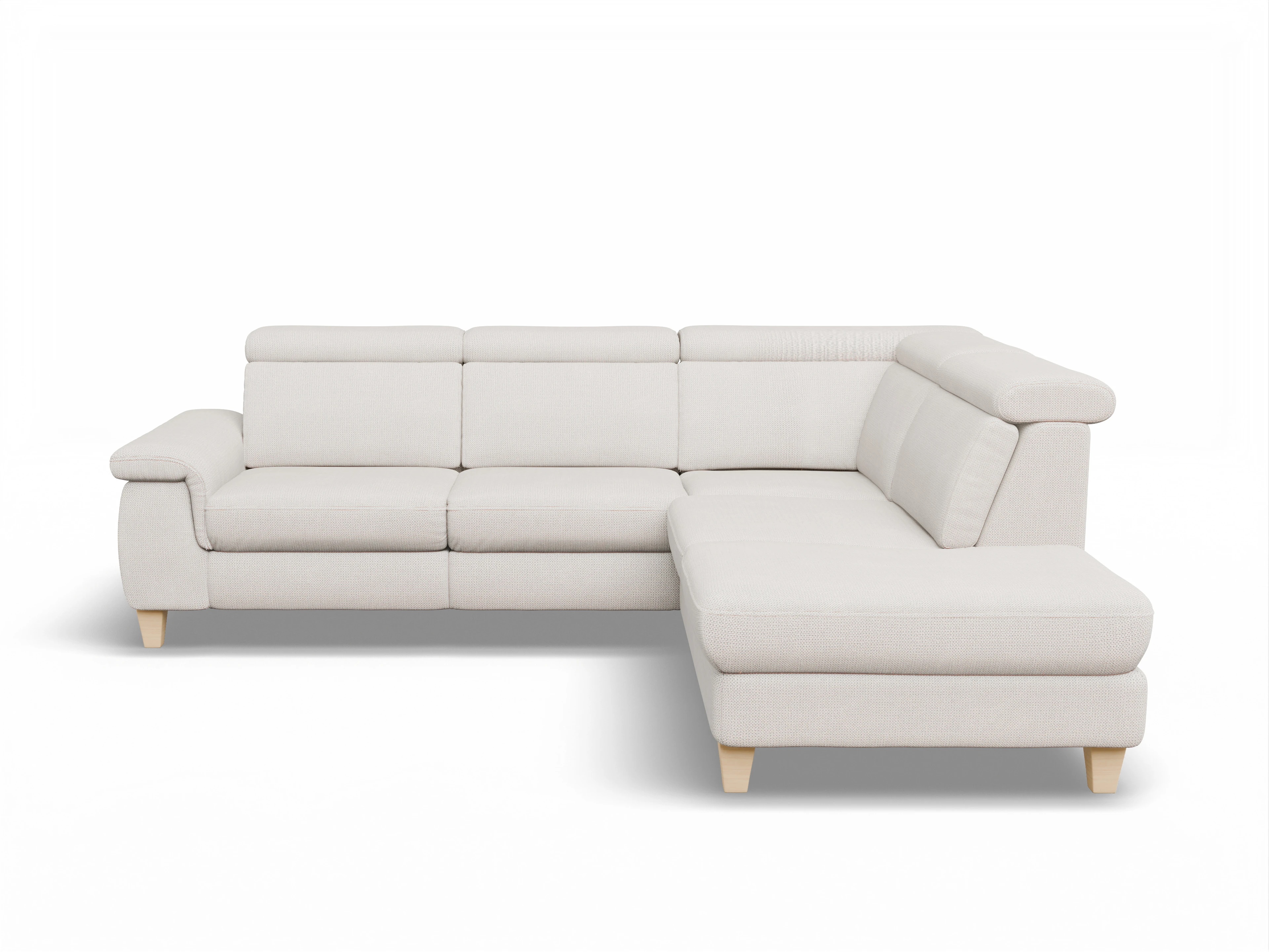 Ansicht des Produktes München Ecksofa rechts Abschluss offen in Stoff Beige