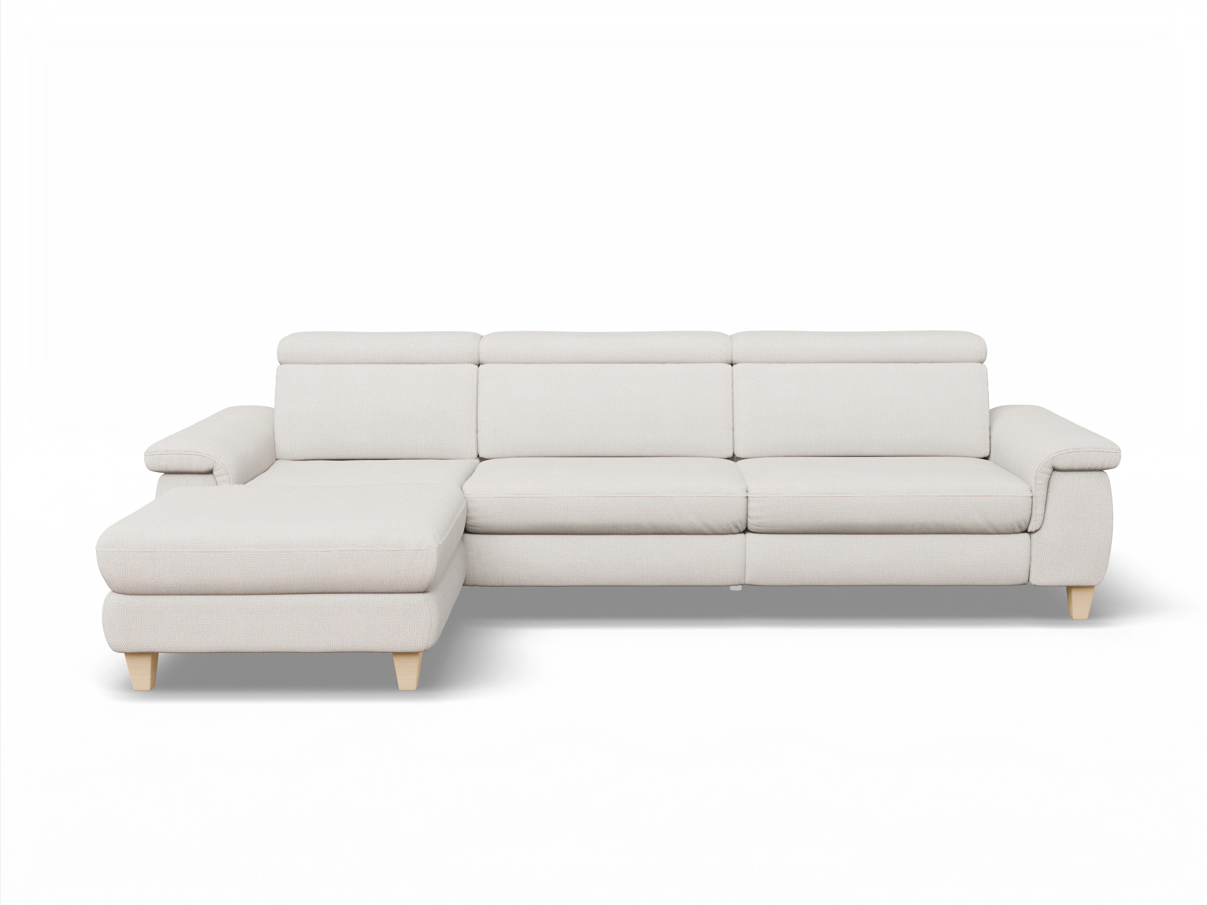 Ansicht des Produktes München Ecksofa links Abschluss offen in Stoff Beige
