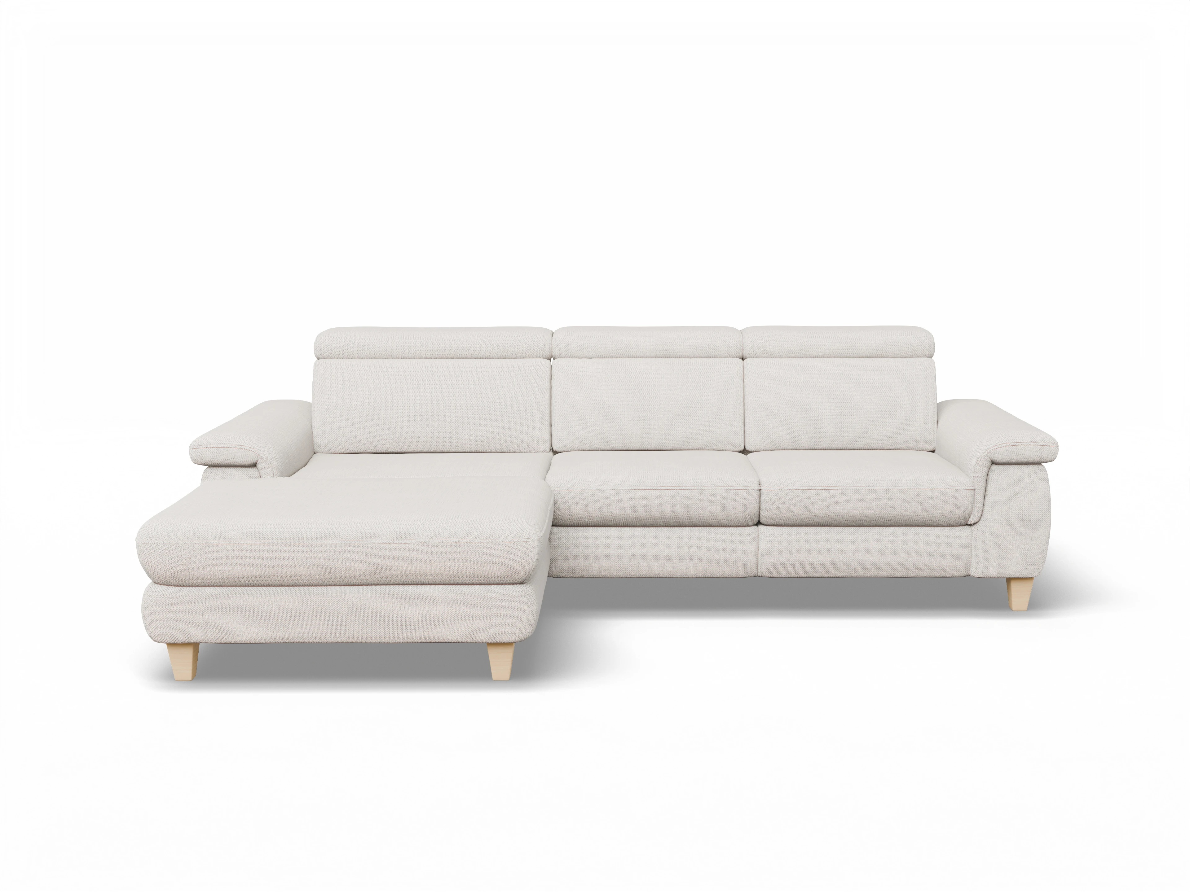 Ansicht des Produktes München Ecksofa links Abschluss offen in Stoff Beige
