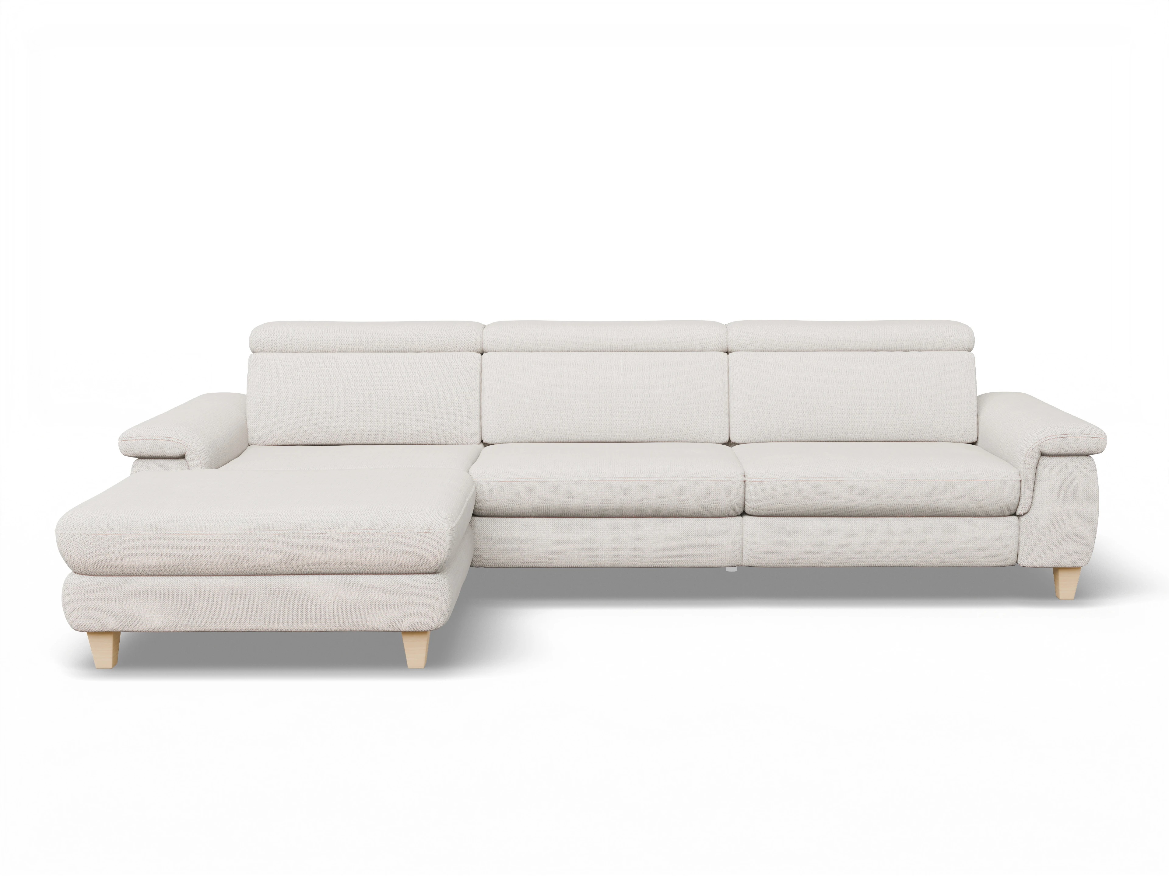 Ansicht des Produktes München Ecksofa links Abschluss offen in Stoff Beige