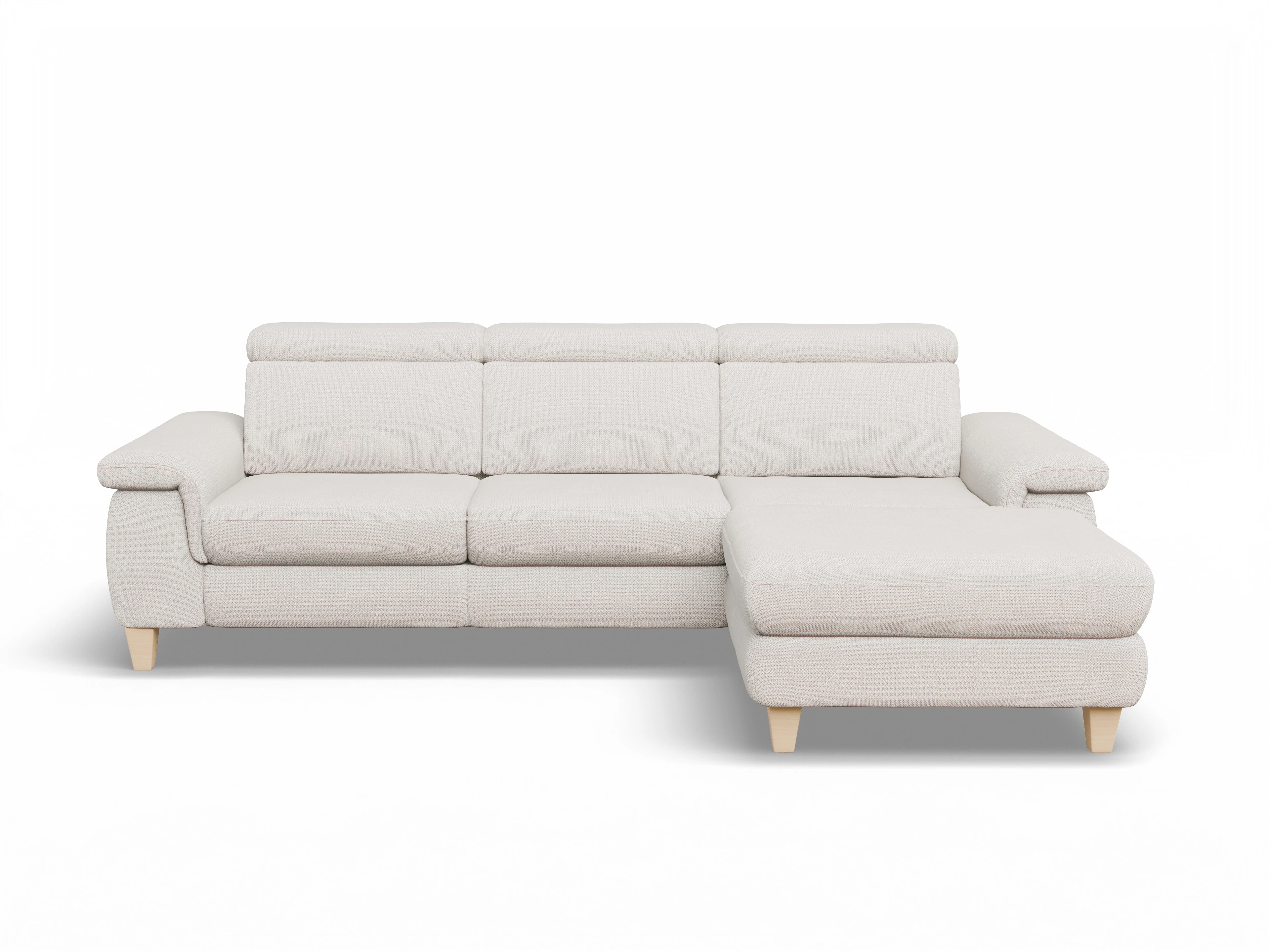 Ansicht des Produktes München Ecksofa rechts Abschluss offen in Stoff Beige