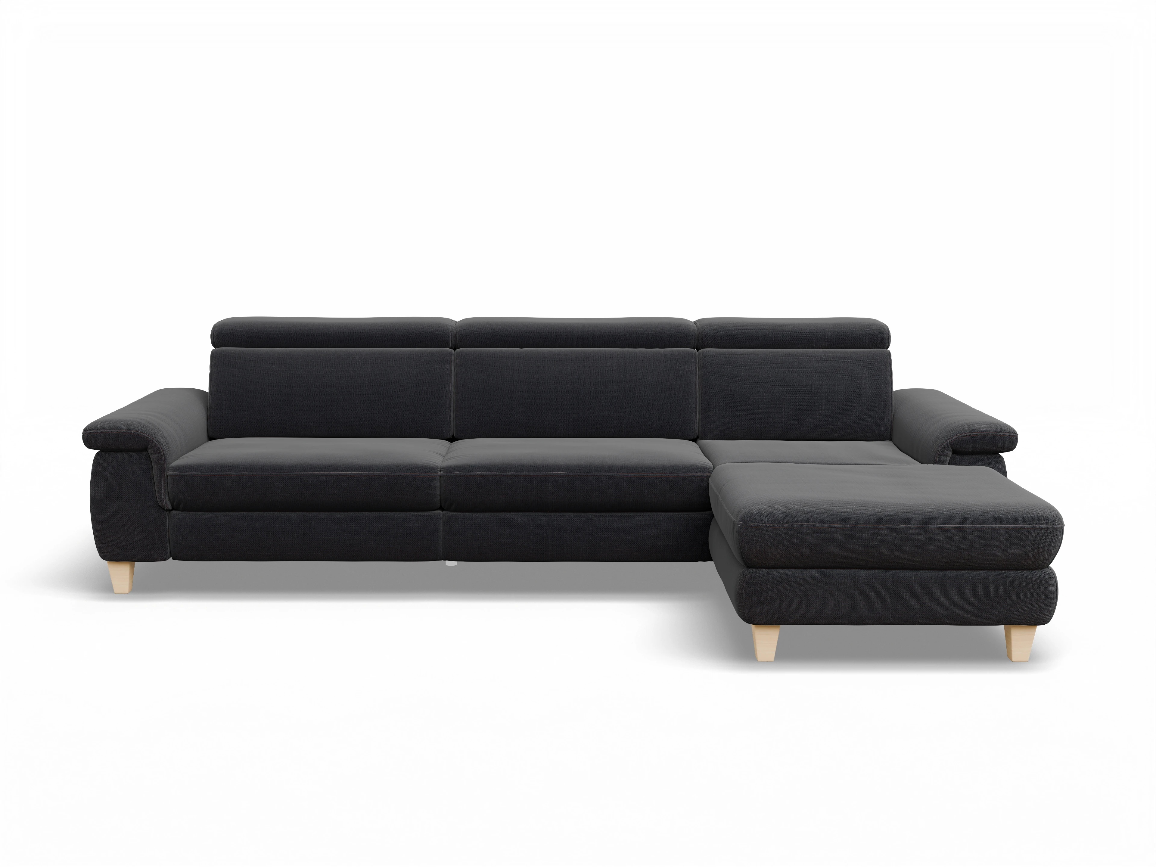 München LO Large R Ansicht des Produktes München Ecksofa rechts Abschluss offen in Stoff Blau