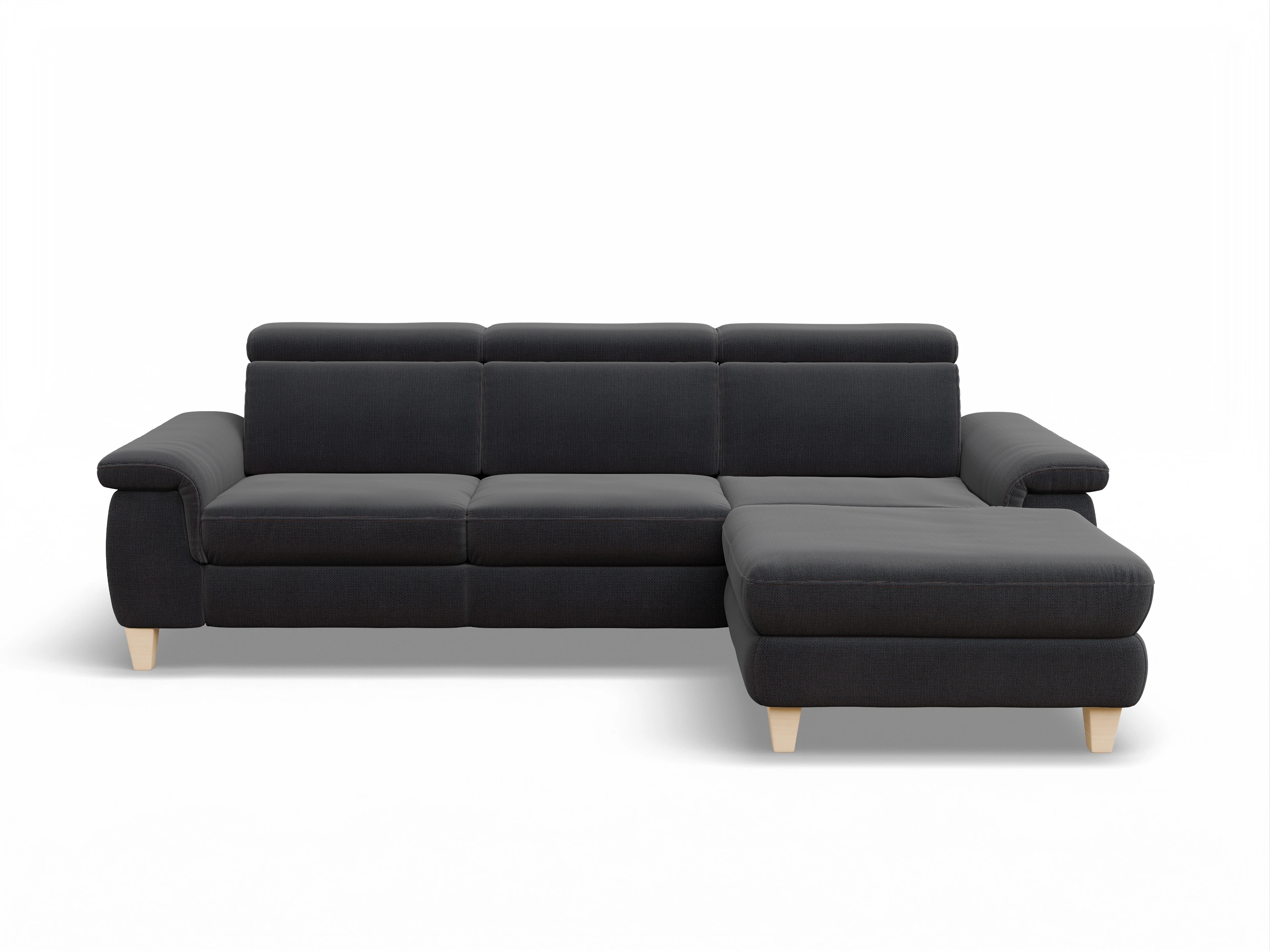 München LO Small R Ansicht des Produktes München Ecksofa rechts Abschluss offen in Stoff Blau