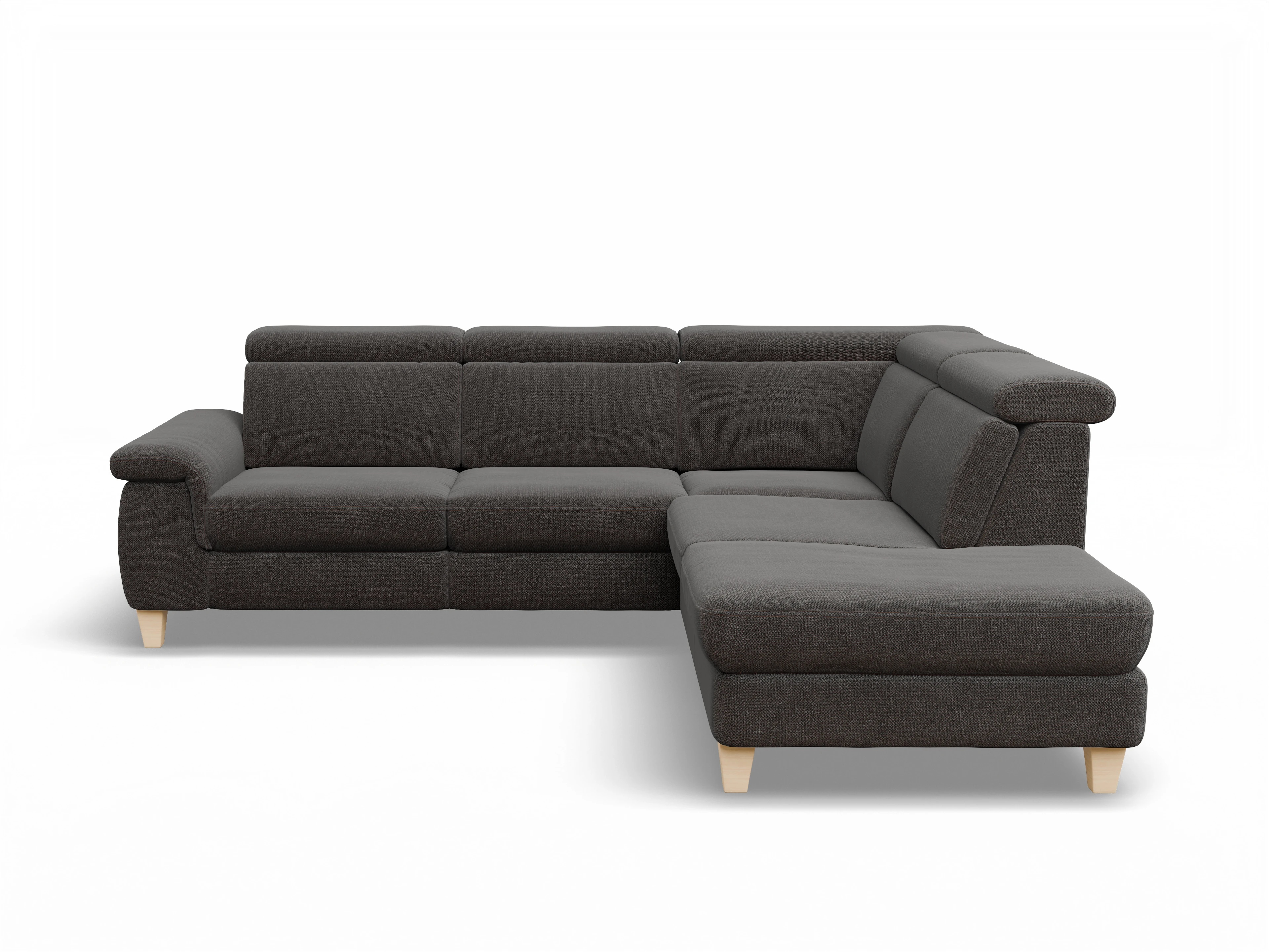 München 1AH WEkl Medium R Ansicht des Produktes München Ecksofa rechts Abschluss offen in Stoff Grau
