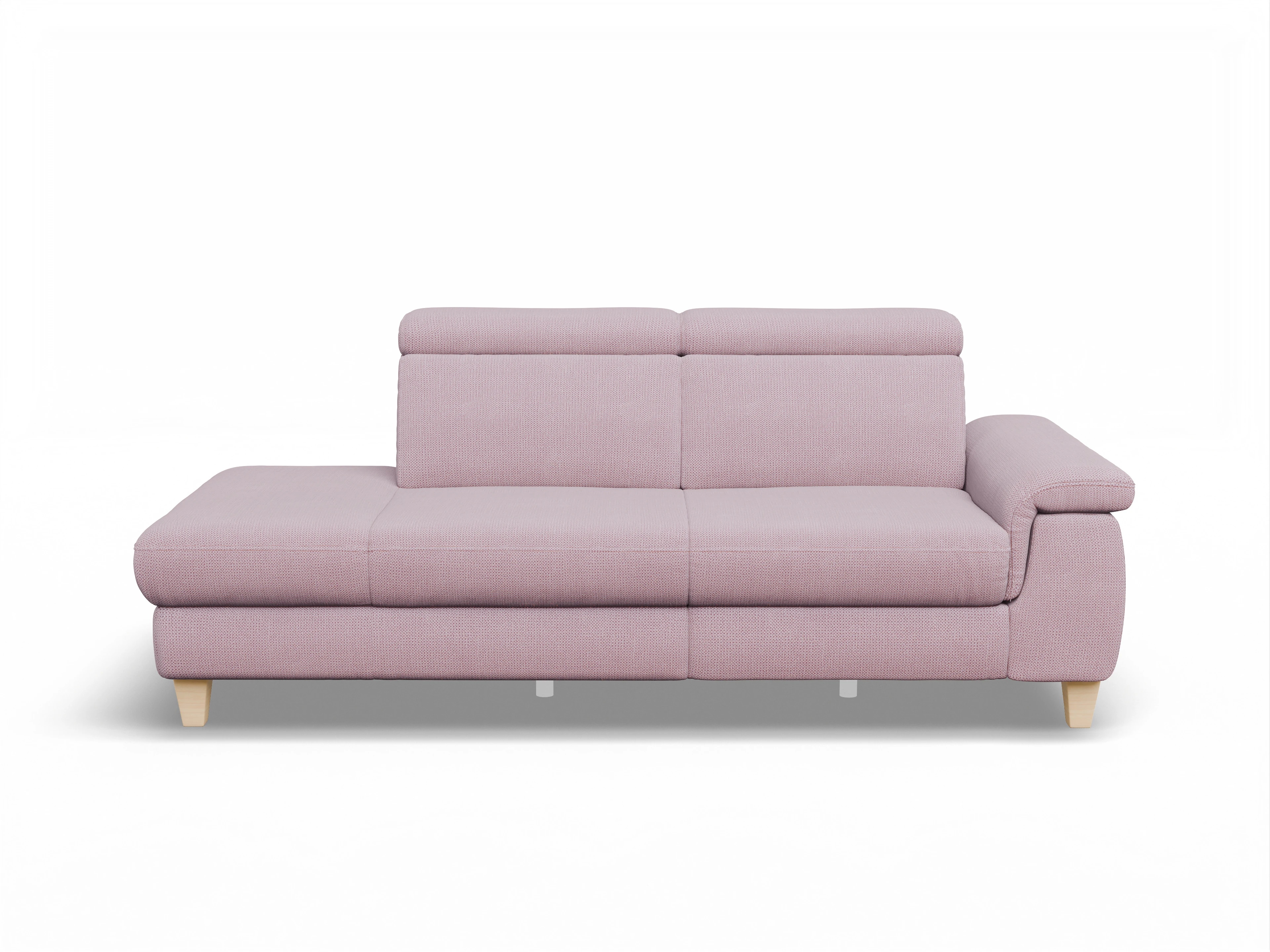 München Recamiere rechts Ansicht des Produktes München Ottomane ohne Bettkasten in Stoff Rosa