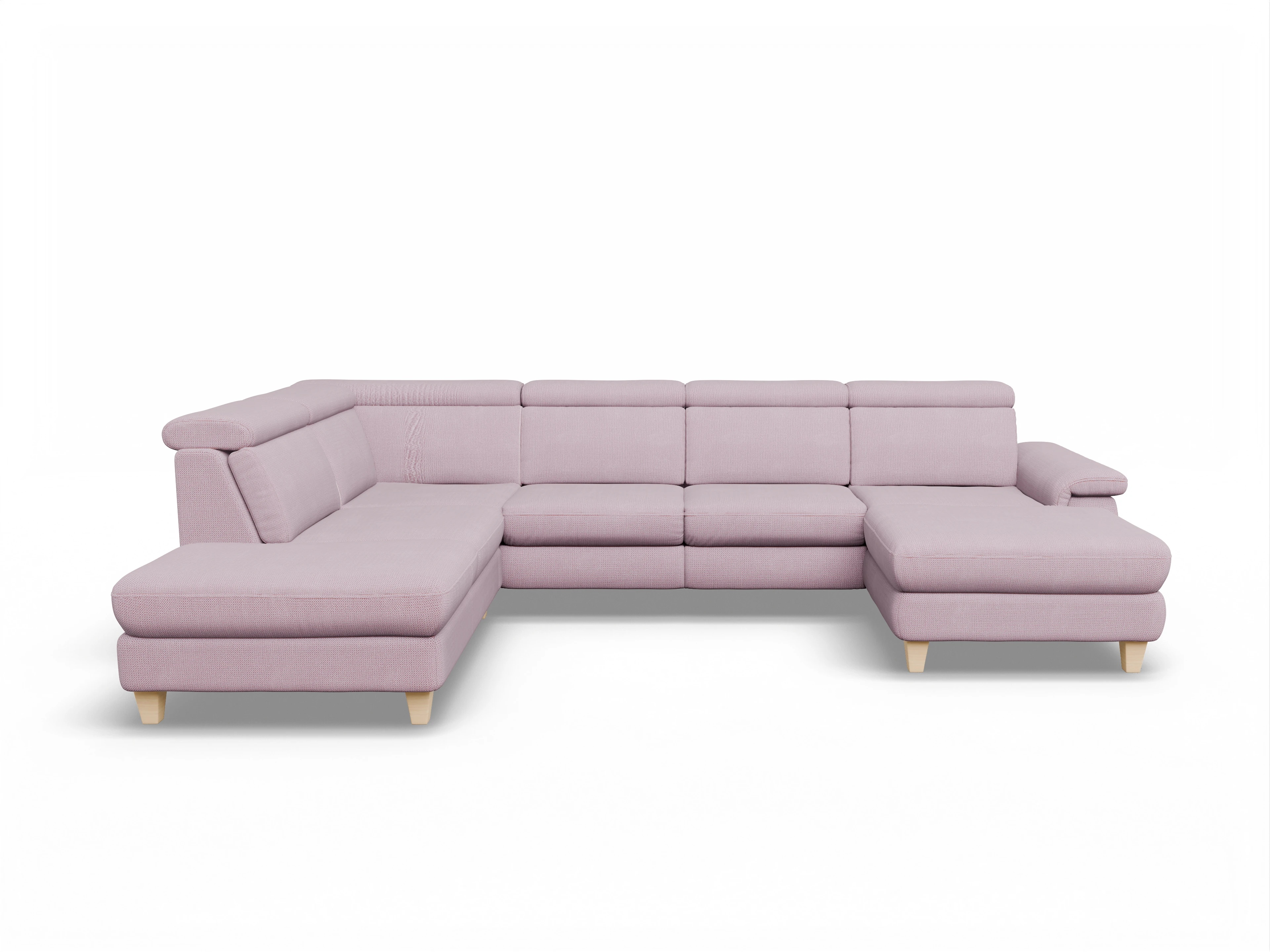 Ansicht des Produktes München Wohnlandschaft offen beidseitig in Stoff Rosa