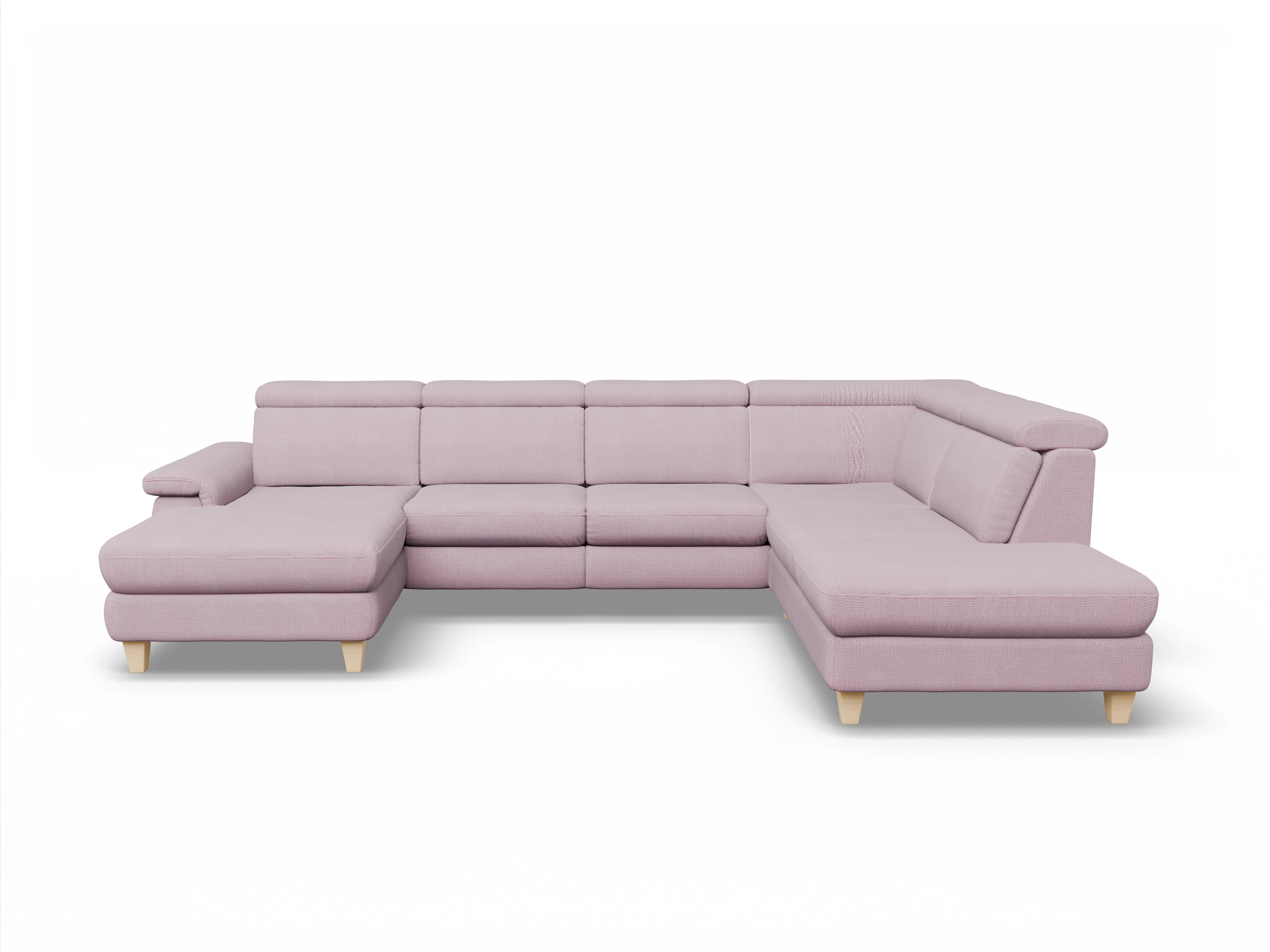 Ansicht des Produktes München Wohnlandschaft offen beidseitig in Stoff Rosa