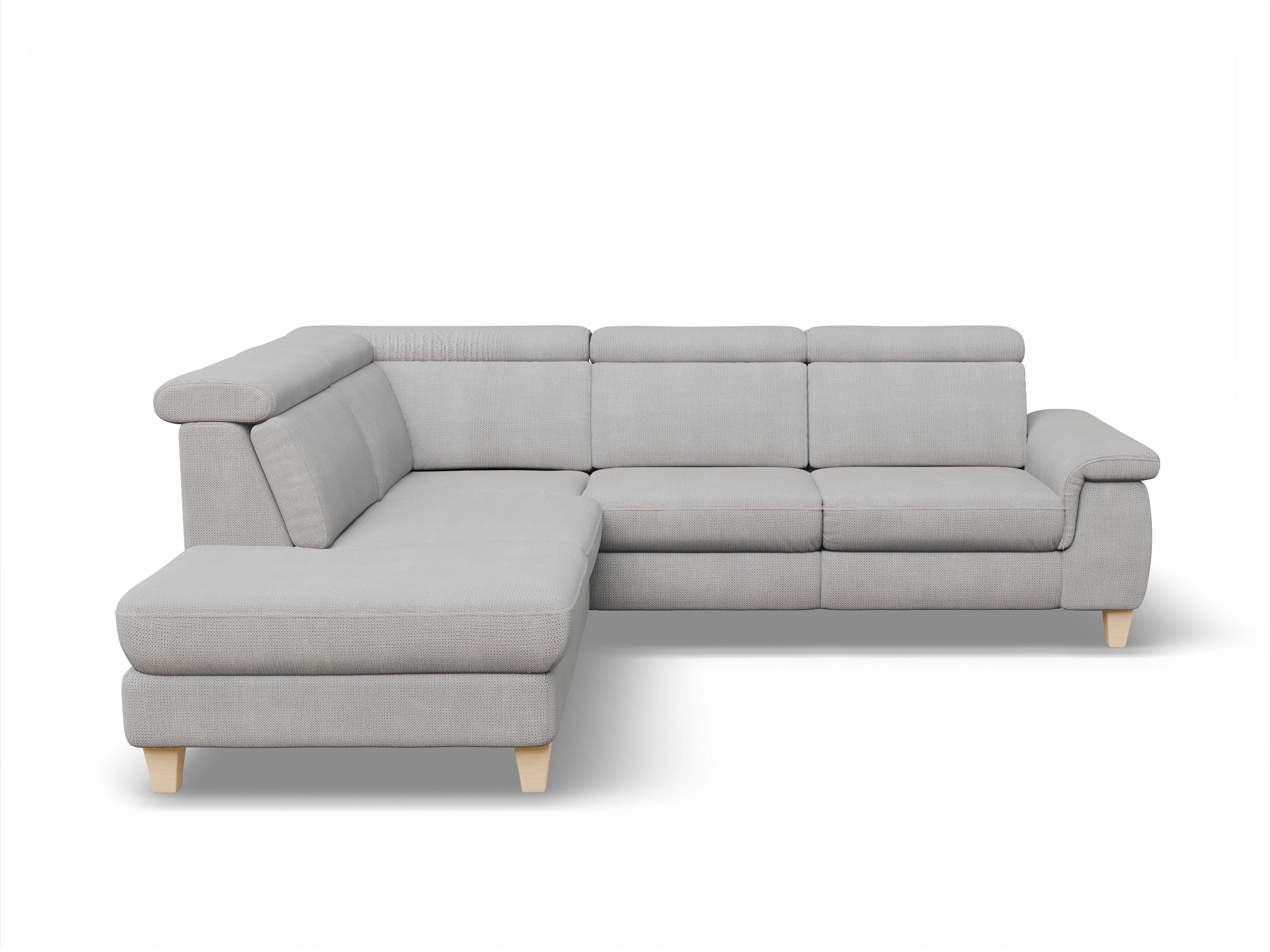 München 1AH WEkl Medium L Ansicht des Produktes München Ecksofa links mit Armlehne in Stoff Grau