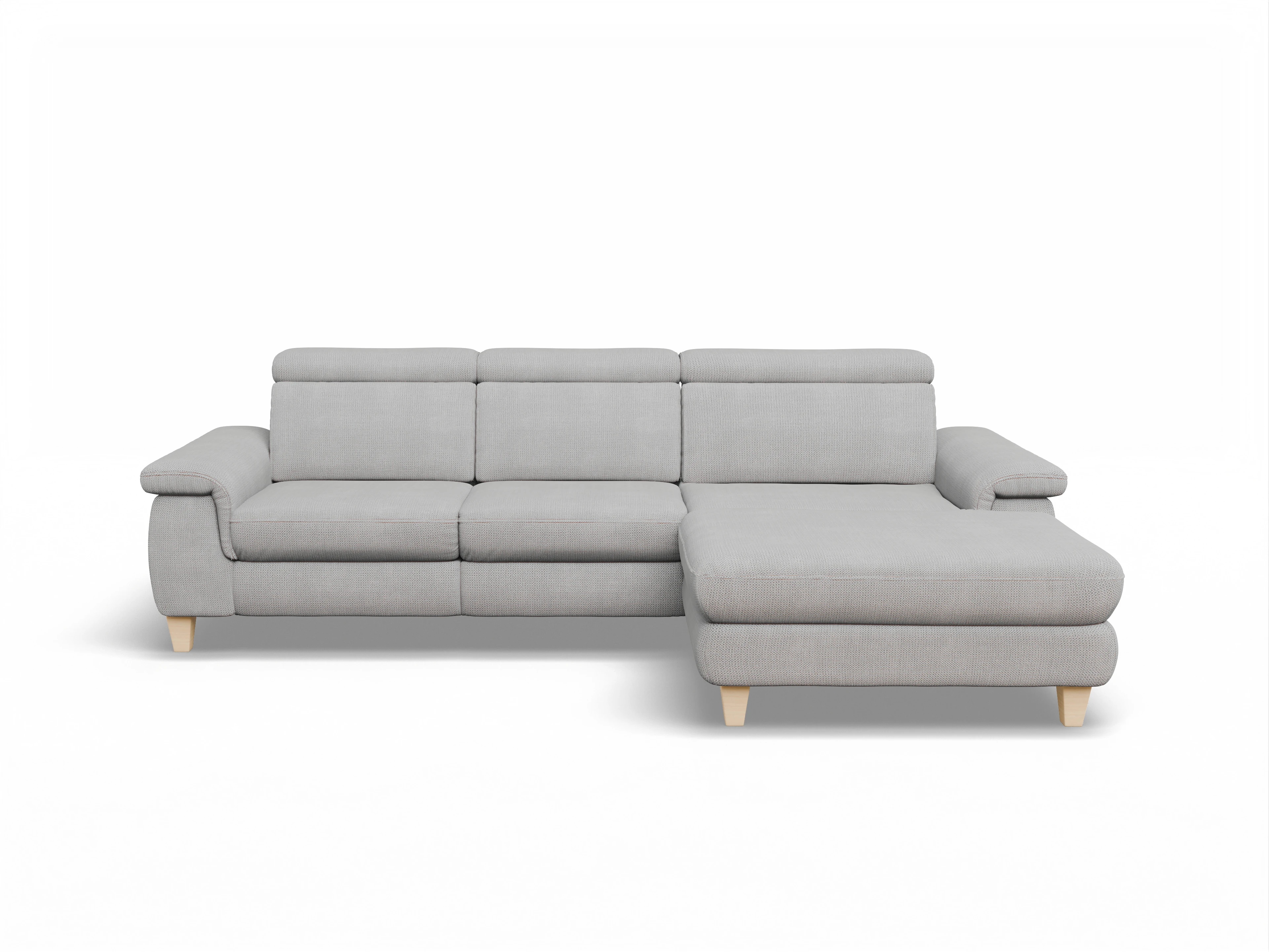 Ansicht des Produktes München Ecksofa rechts Abschluss offen in Stoff Grau