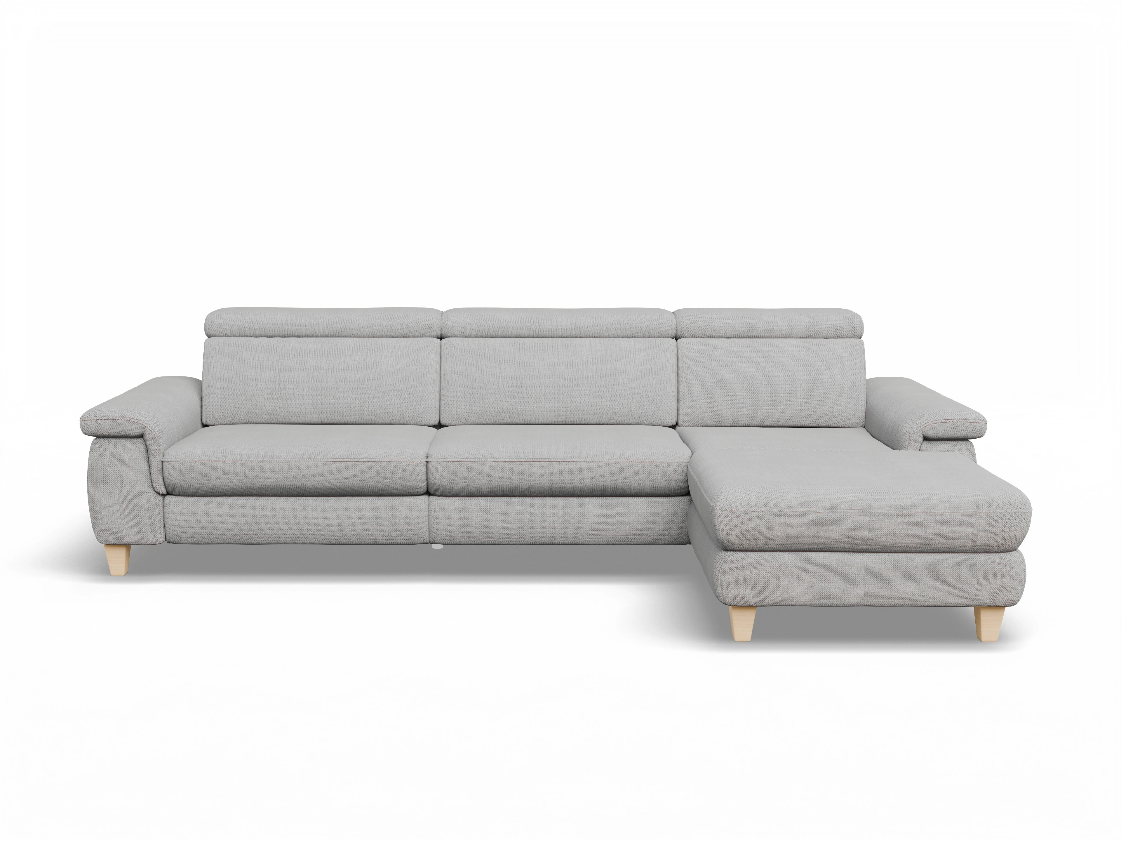 Ansicht des Produktes München Ecksofa rechts Abschluss offen in Stoff Grau