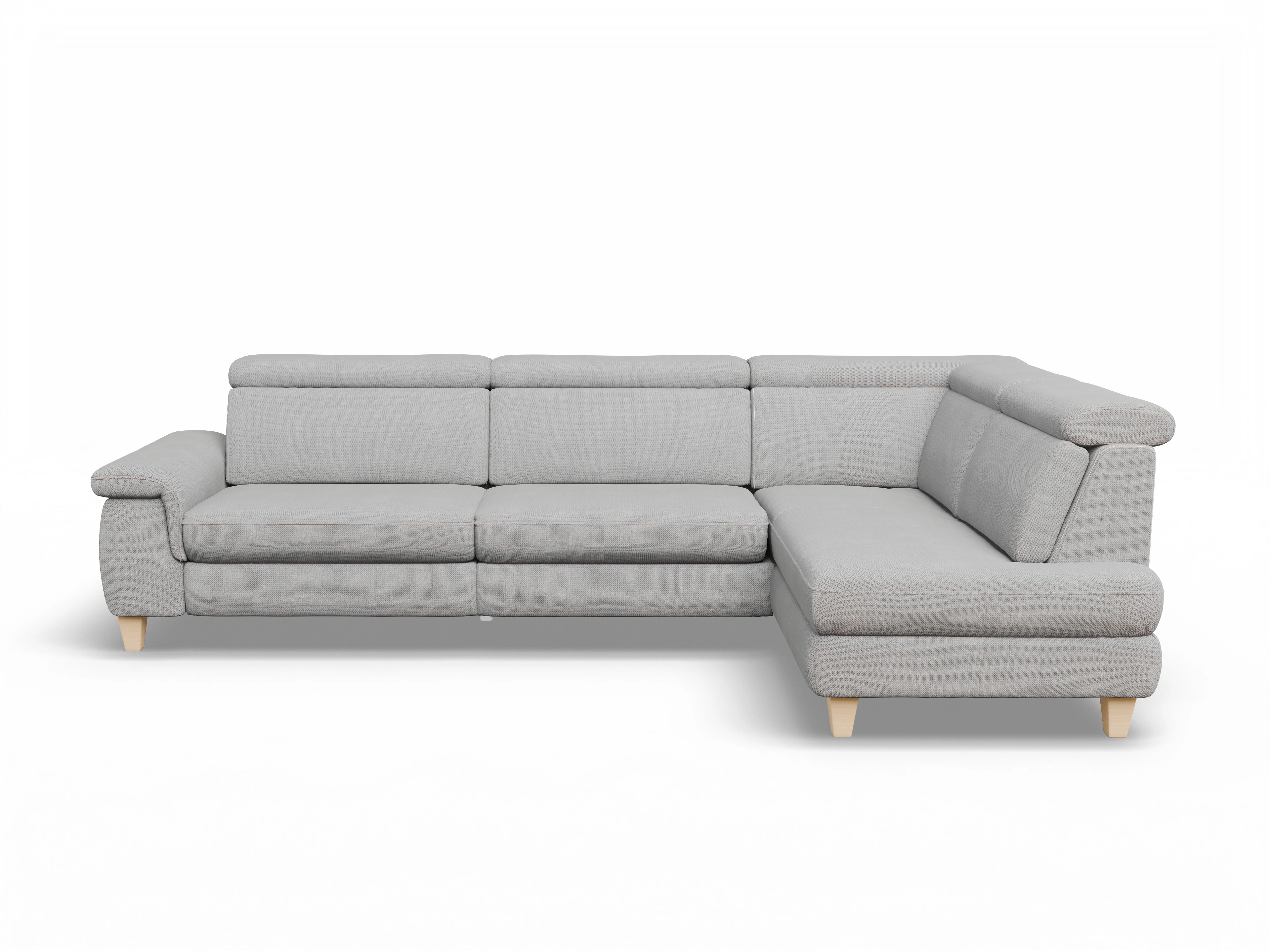 München KO Large R Ansicht des Produktes München Ecksofa rechts Abschluss offen in Stoff Grau