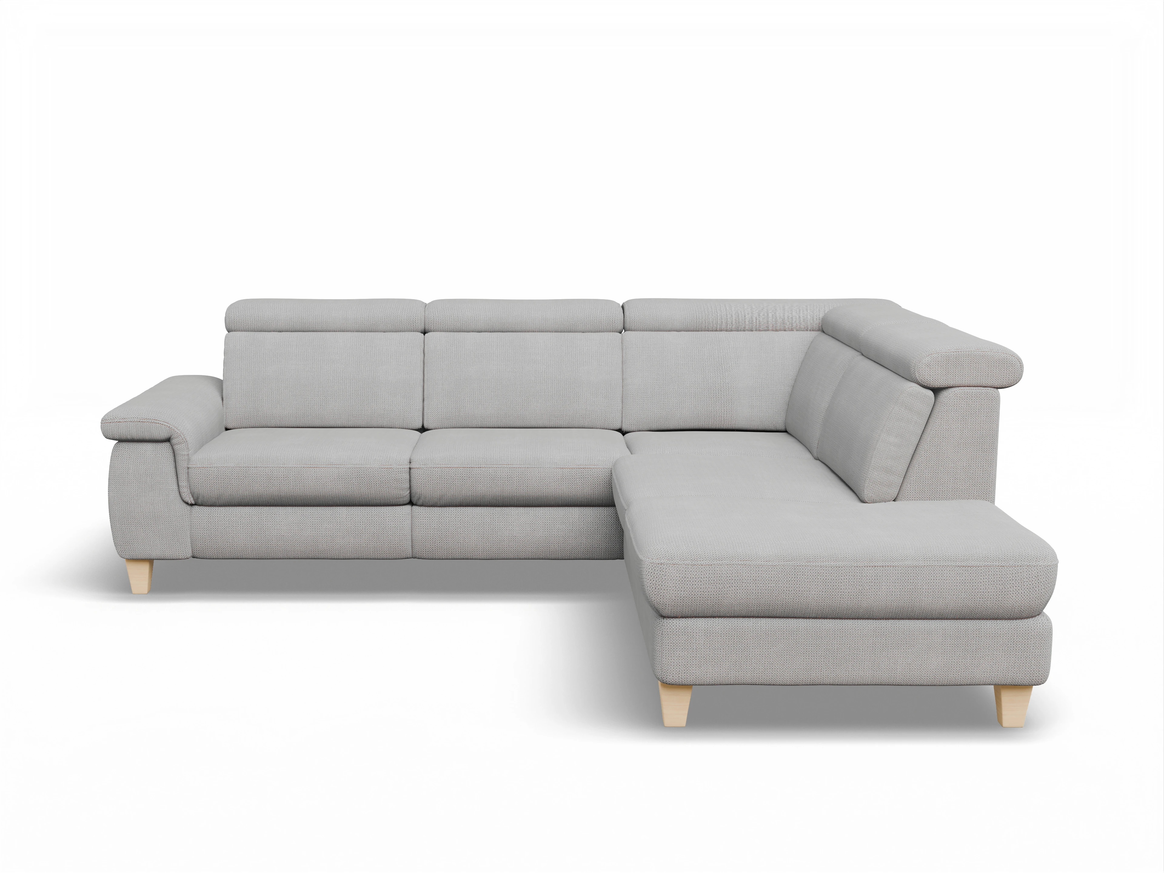 Ansicht des Produktes München Ecksofa rechts Abschluss offen in Stoff Grau
