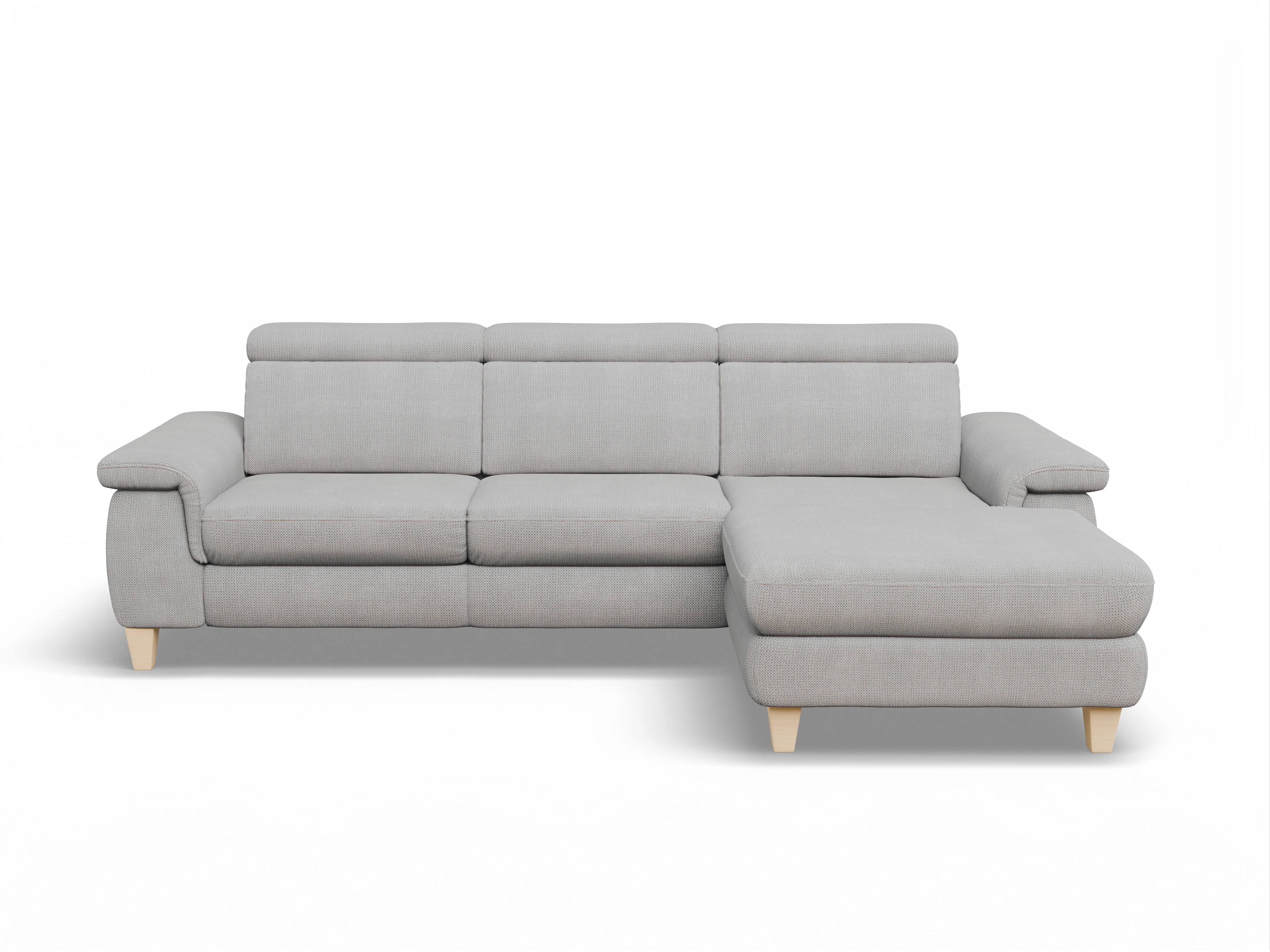 München LO Small R Ansicht des Produktes München Ecksofa rechts Abschluss offen in Stoff Grau