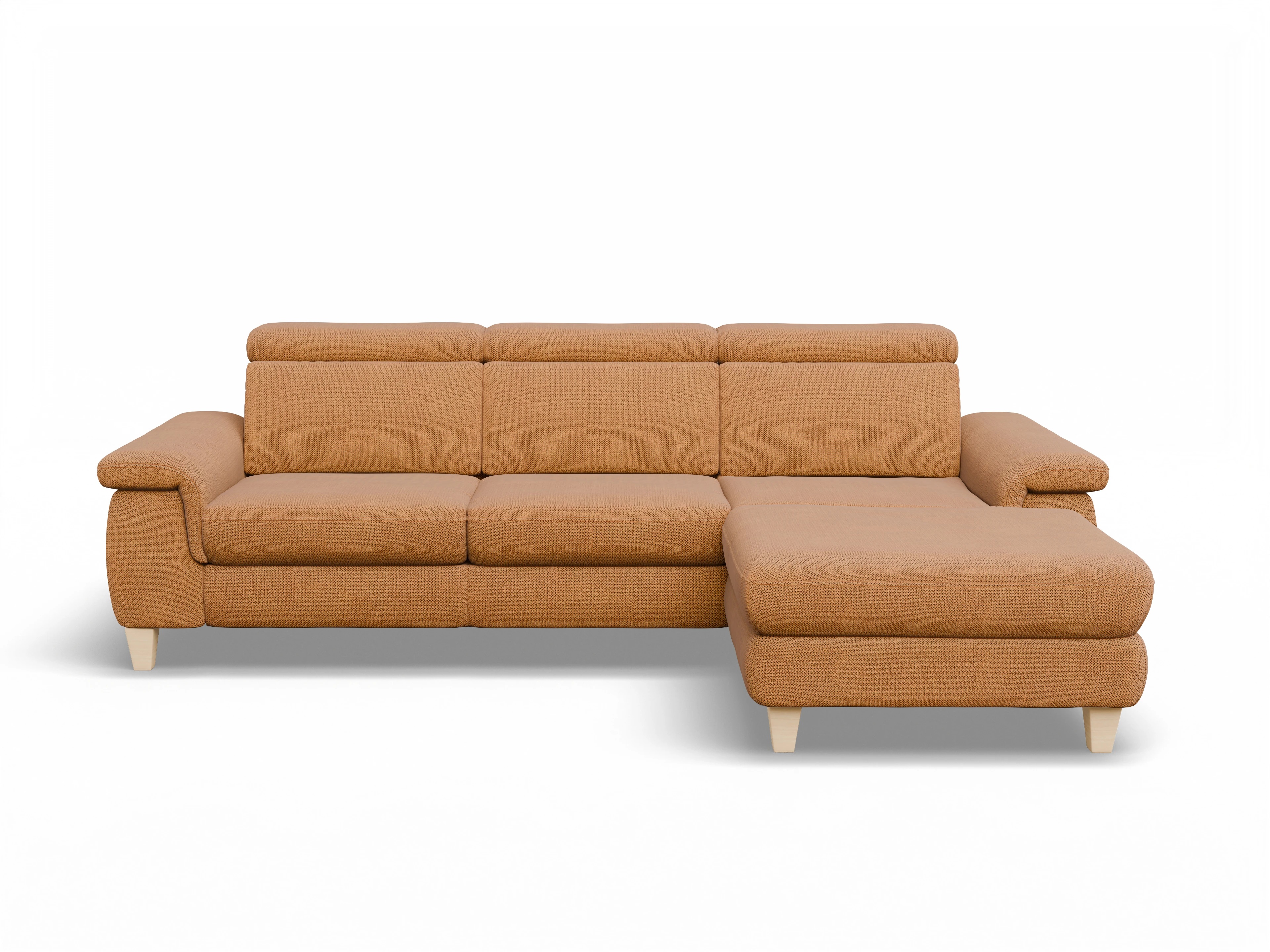 München LO Small R Ansicht des Produktes München Ecksofa rechts Abschluss offen in Stoff Gelb