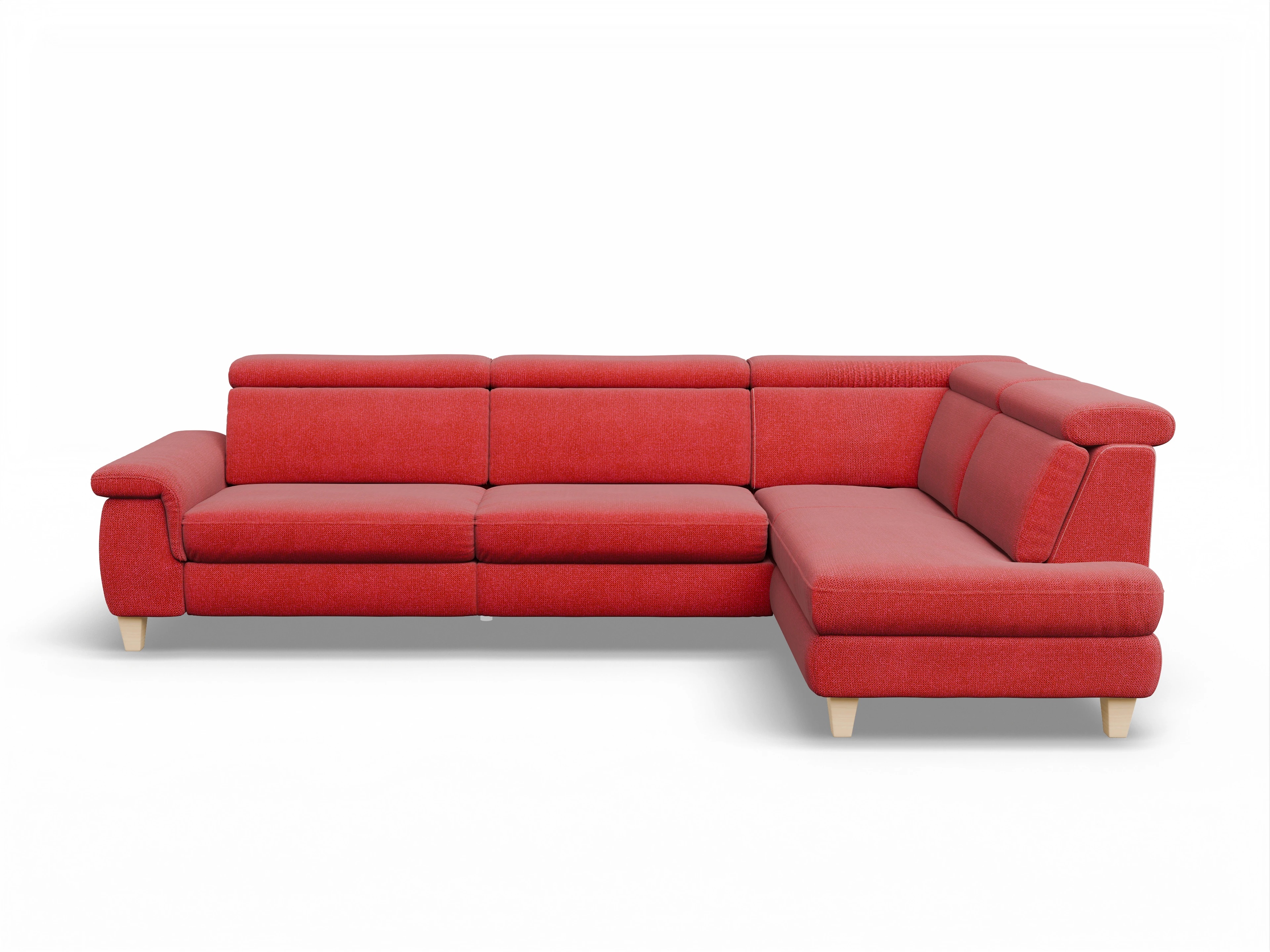 München KO Large R Ansicht des Produktes München Ecksofa rechts Abschluss offen in Stoff Rot