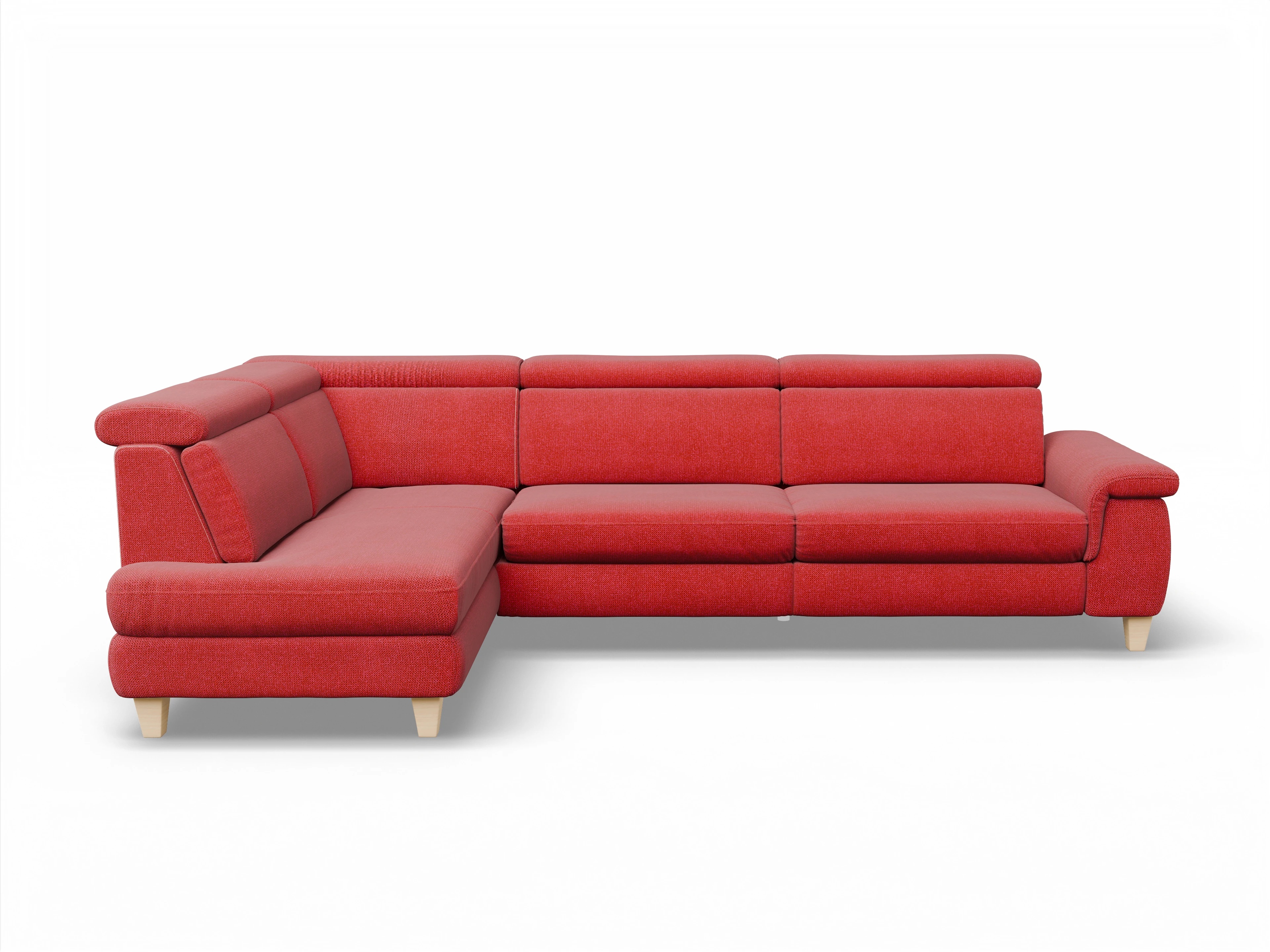München KO Large L Ansicht des Produktes München Ecksofa links Abschluss offen in Stoff Rot
