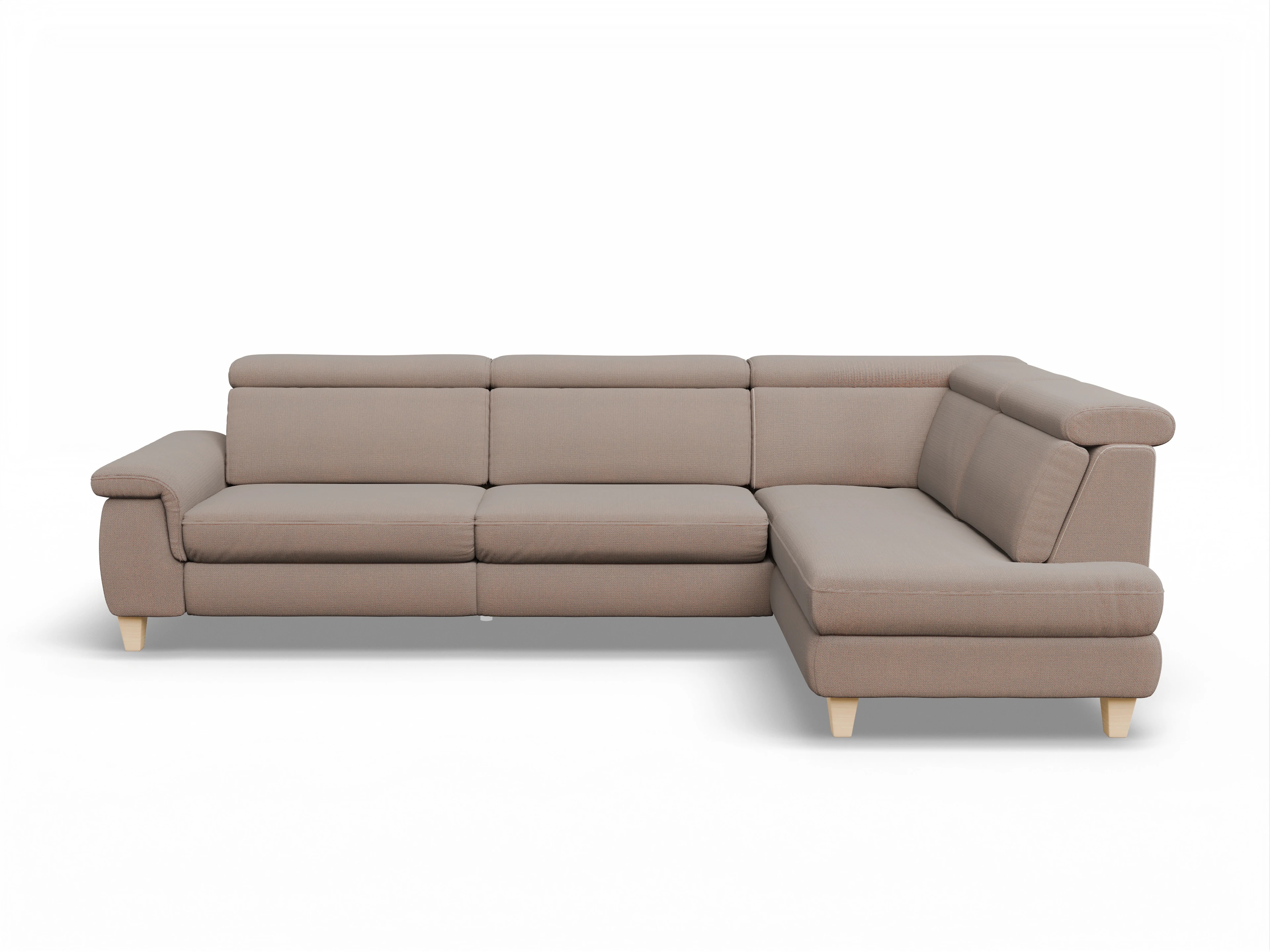 München KO Large R Ansicht des Produktes München Ecksofa rechts Abschluss offen in Stoff Braun