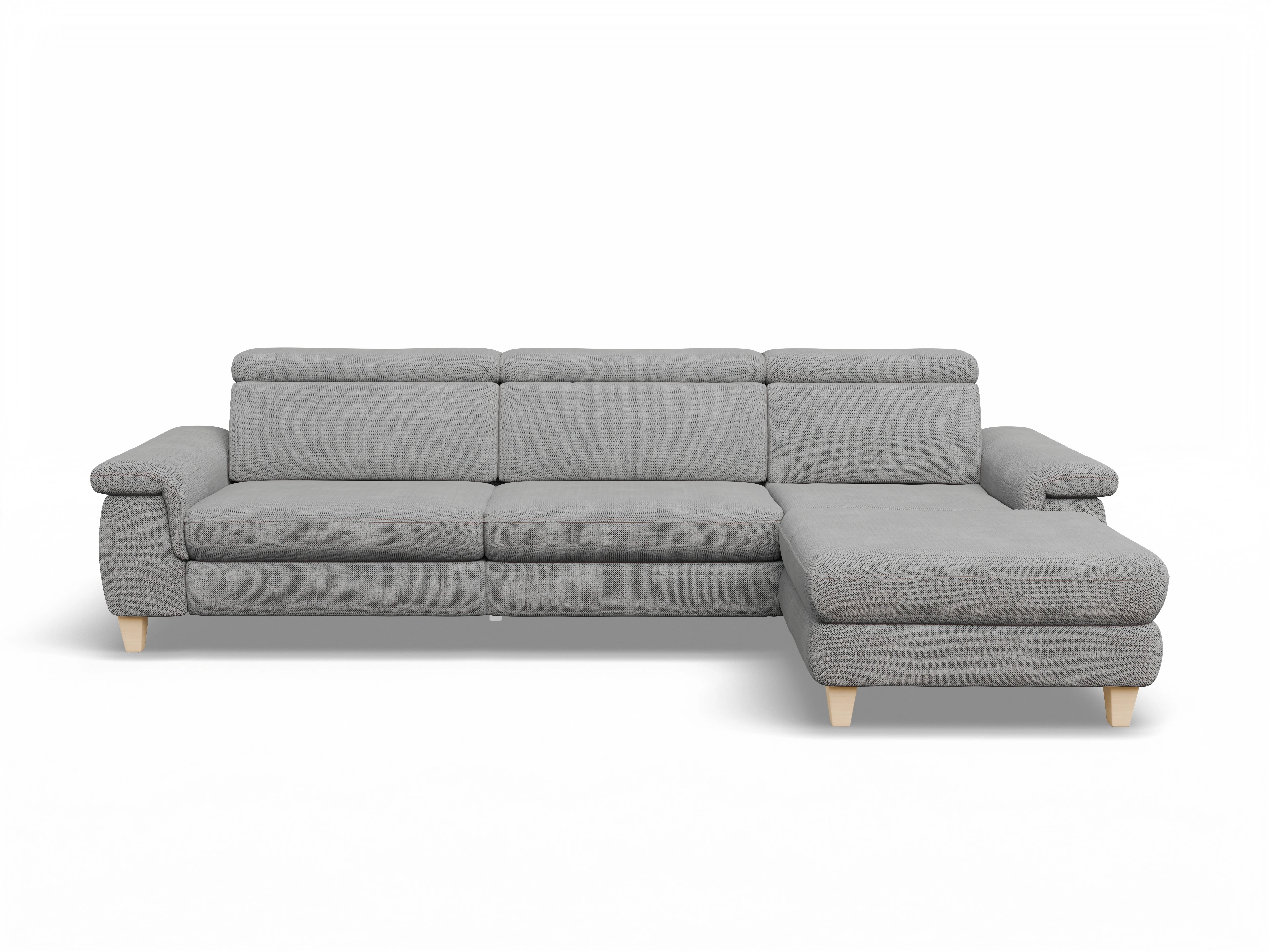 Ansicht des Produktes München Ecksofa rechts Abschluss offen in Stoff Grau