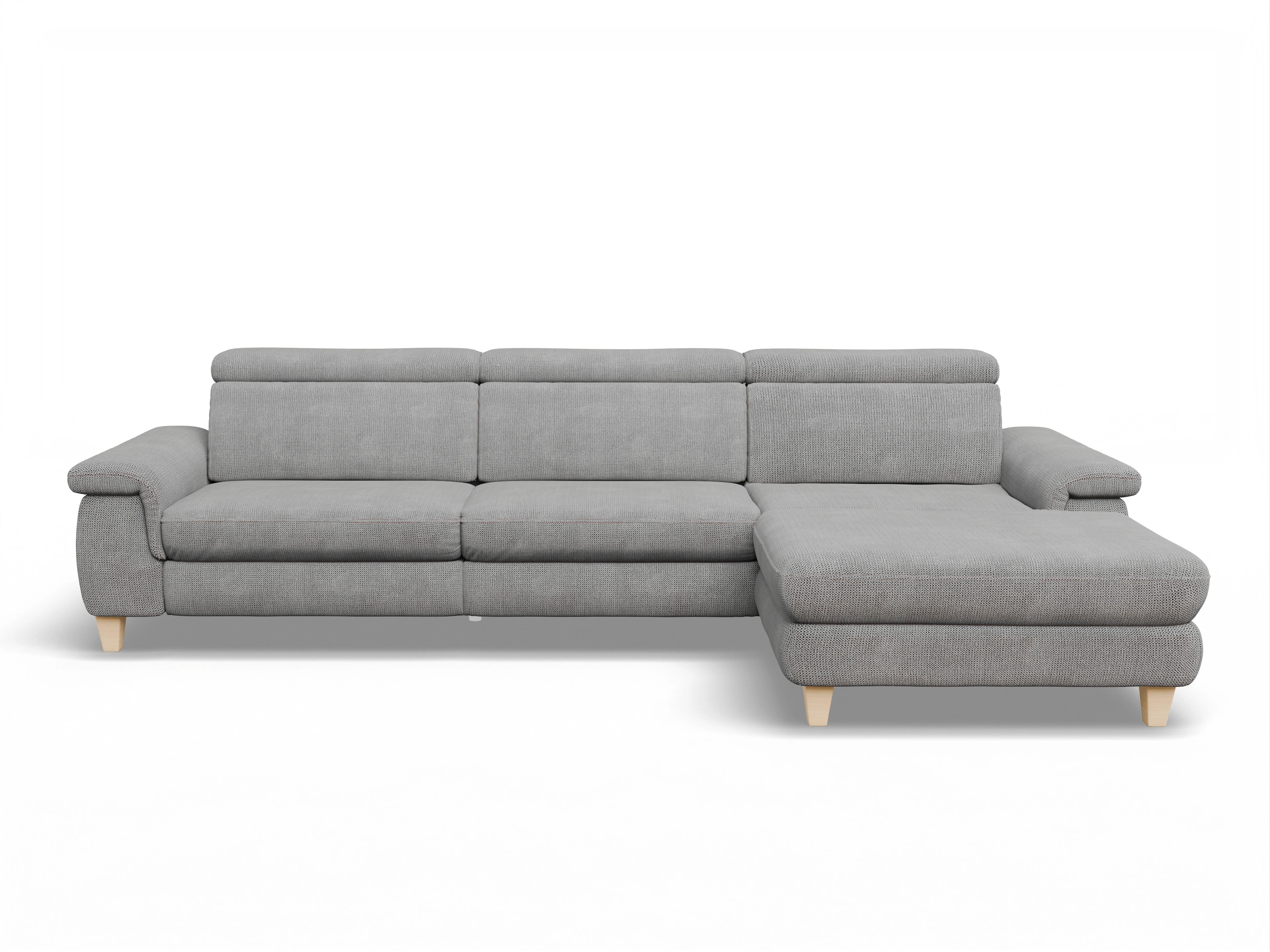 Ansicht des Produktes München Ecksofa rechts Abschluss offen in Stoff Grau