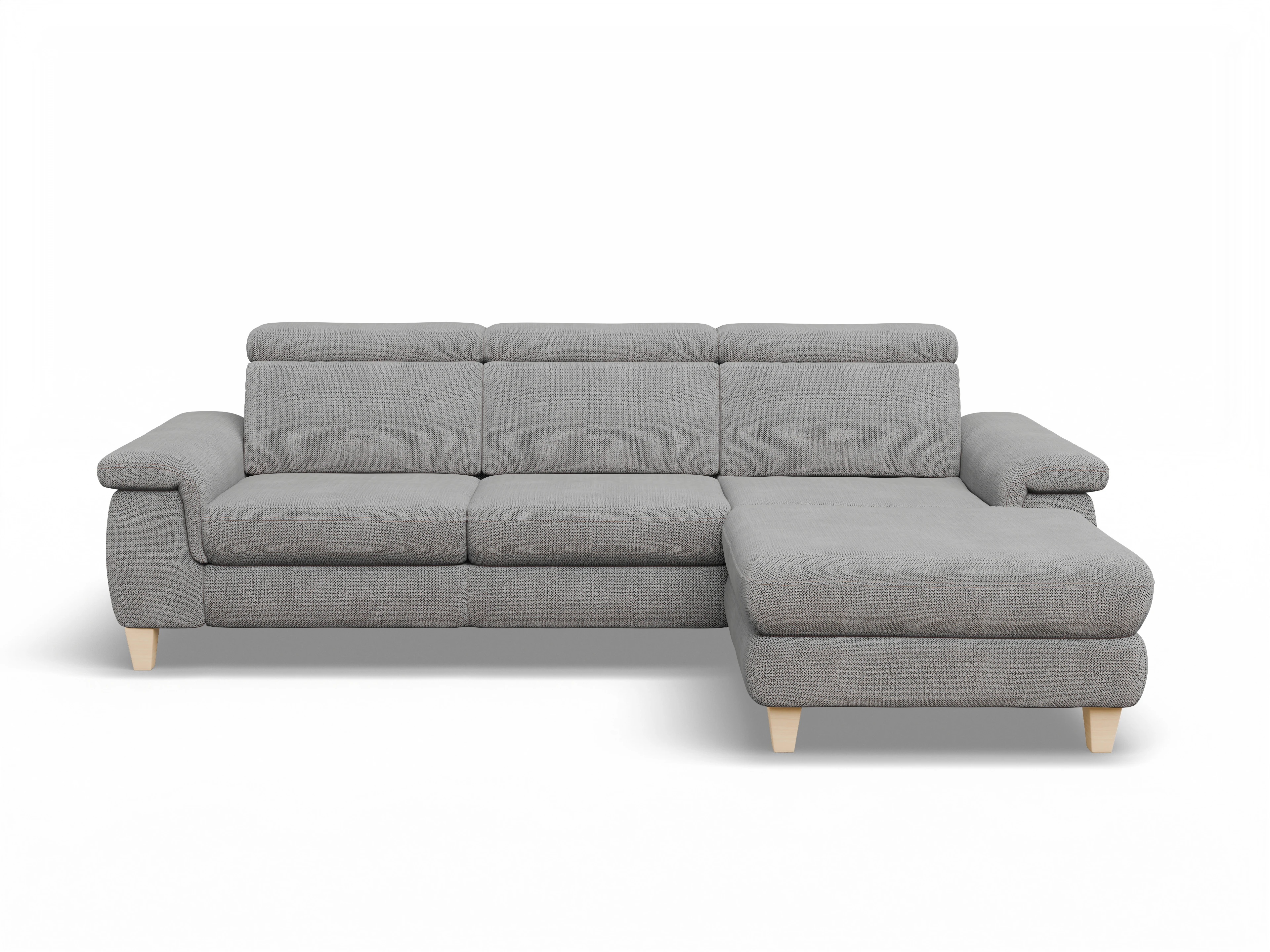 Ansicht des Produktes München Ecksofa rechts Abschluss offen in Stoff Grau