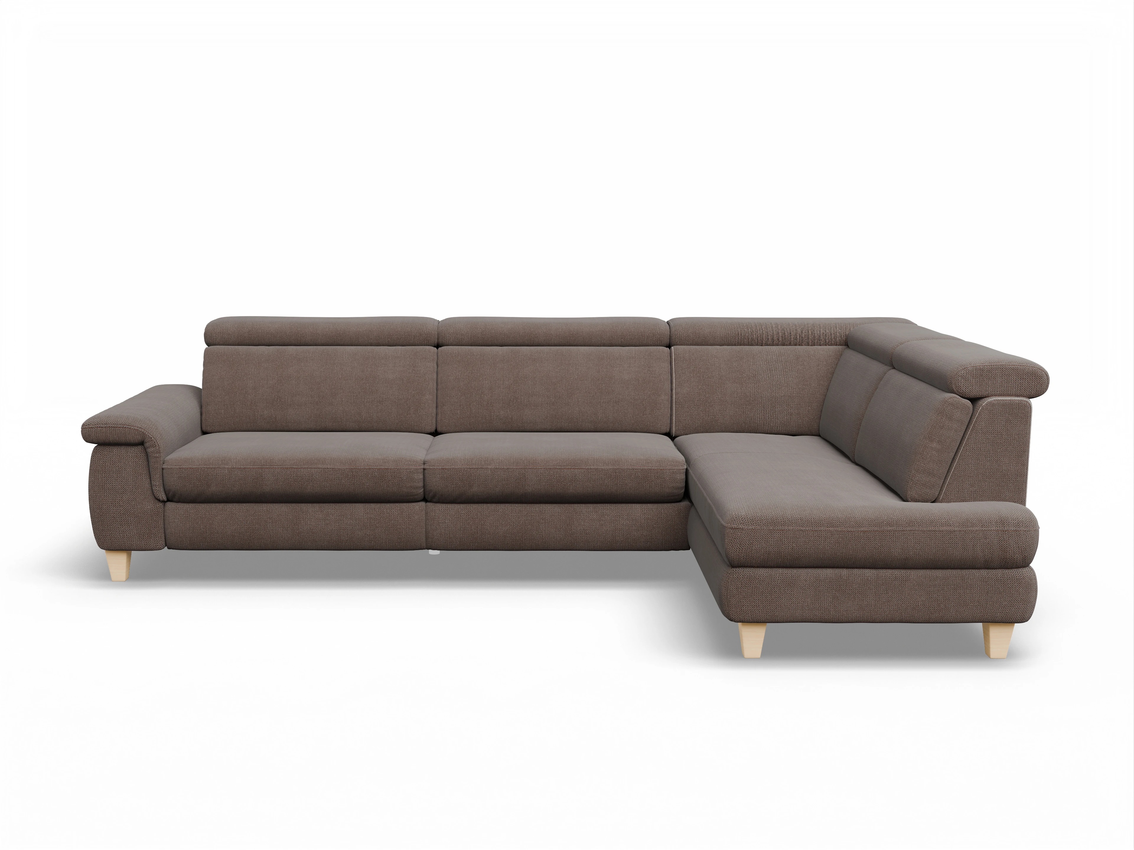 München KO Large R Ansicht des Produktes München Ecksofa rechts Abschluss offen in Stoff Braun