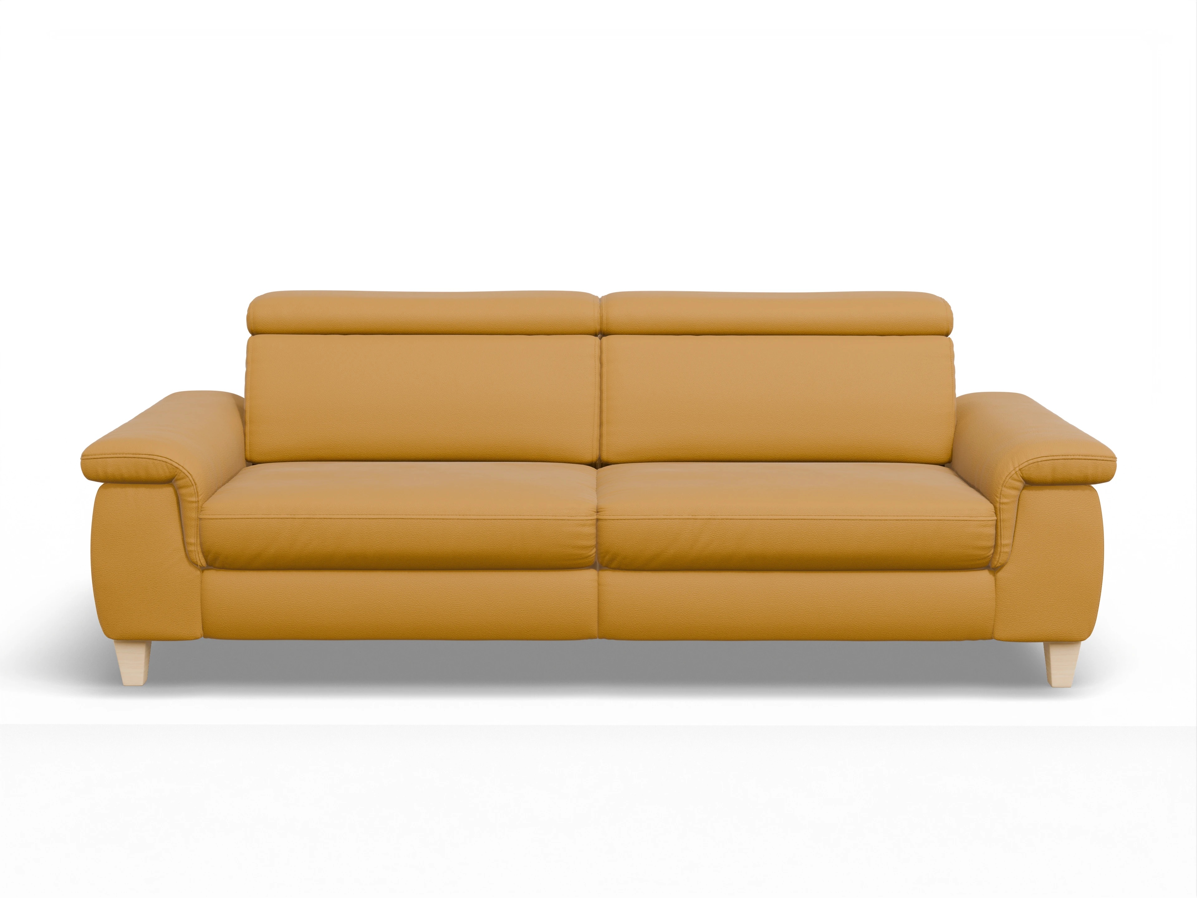 Ansicht des Produktes München 3-Sitzer Sofa in Leder Gelb