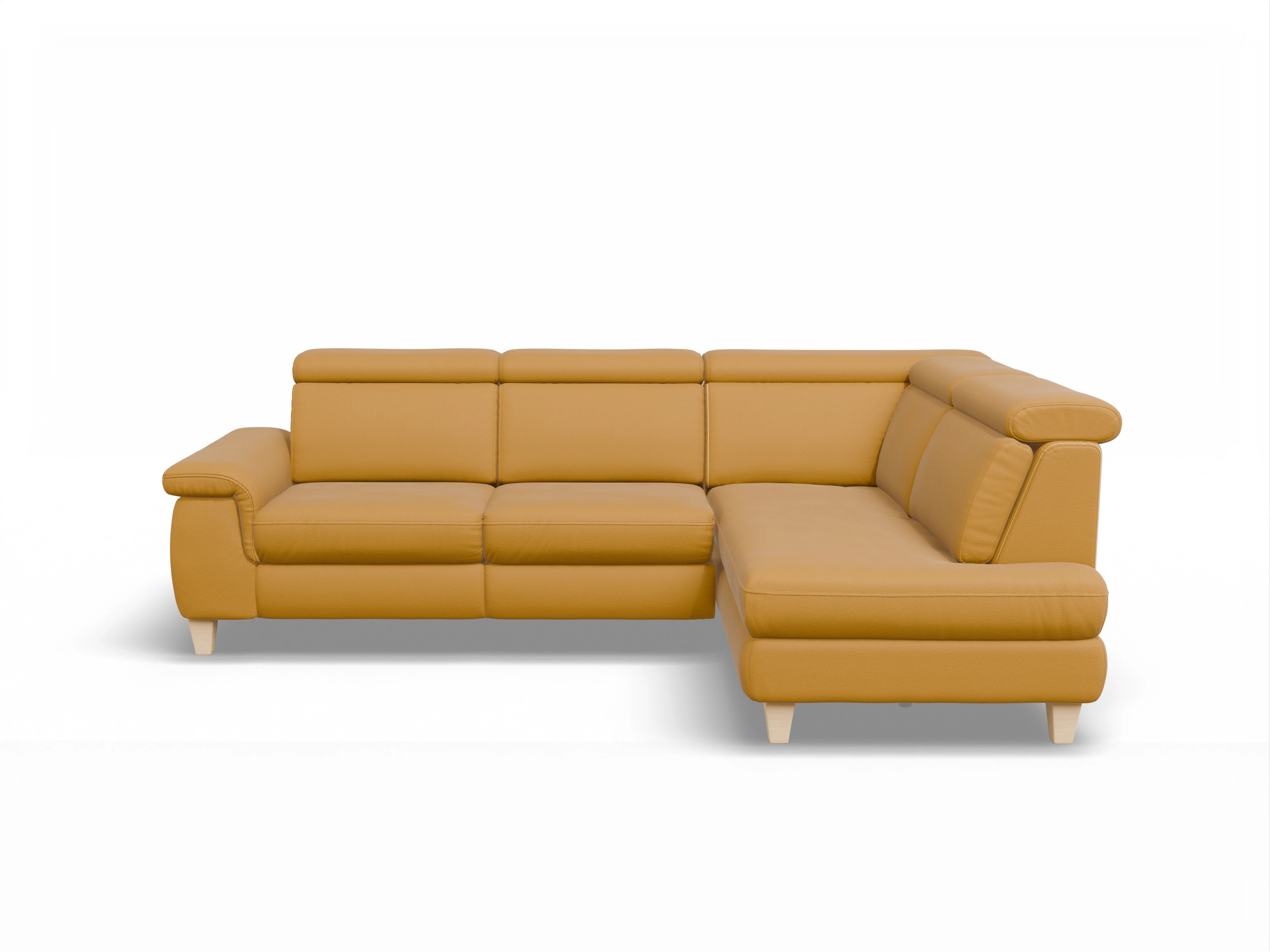München KO Medium R Ansicht des Produktes München Ecksofa rechts Abschluss offen in Leder Gelb