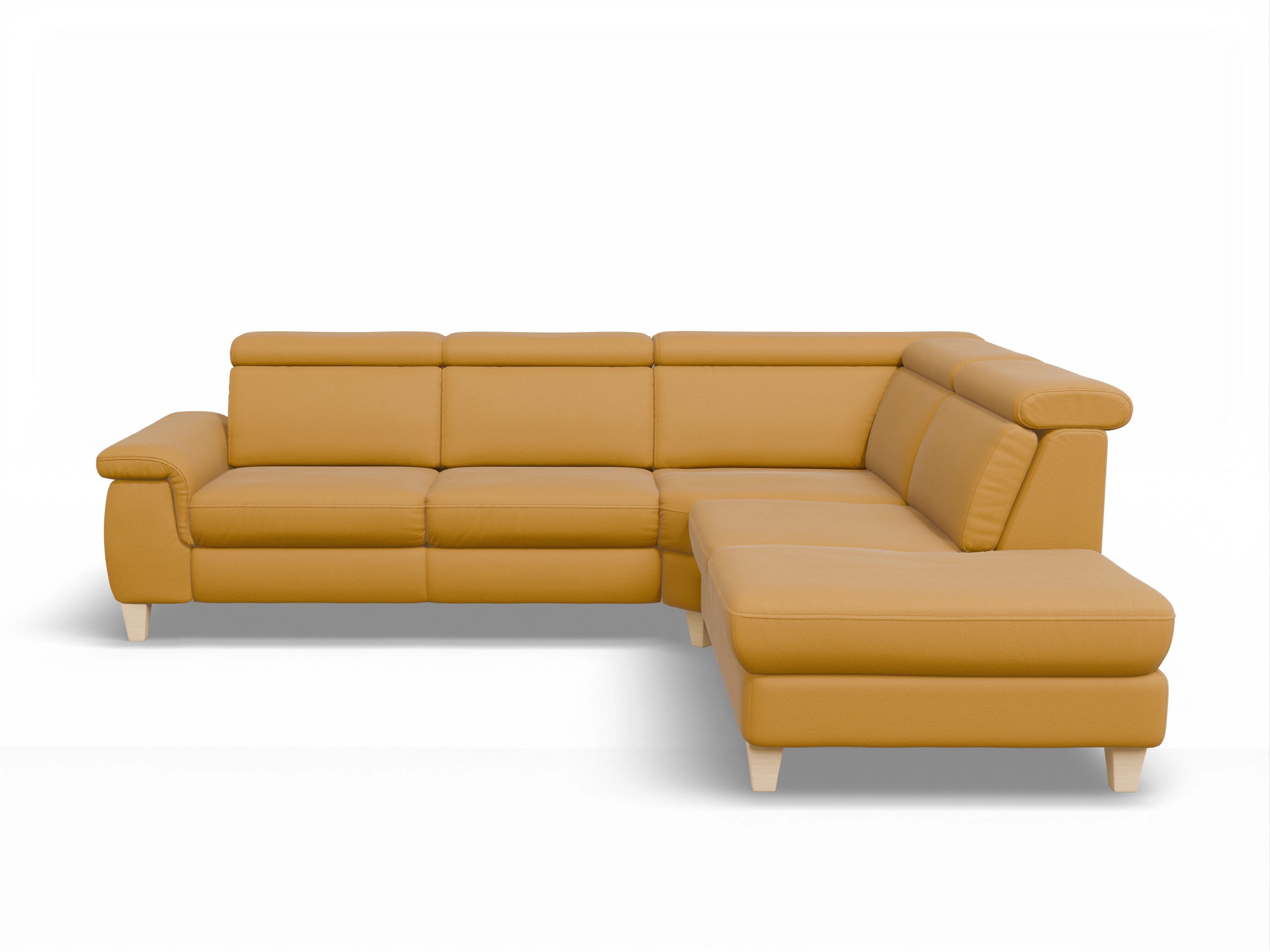 München 1Aho WE Small R Ansicht des Produktes München Ecksofa rechts Abschluss offen in Leder Gelb