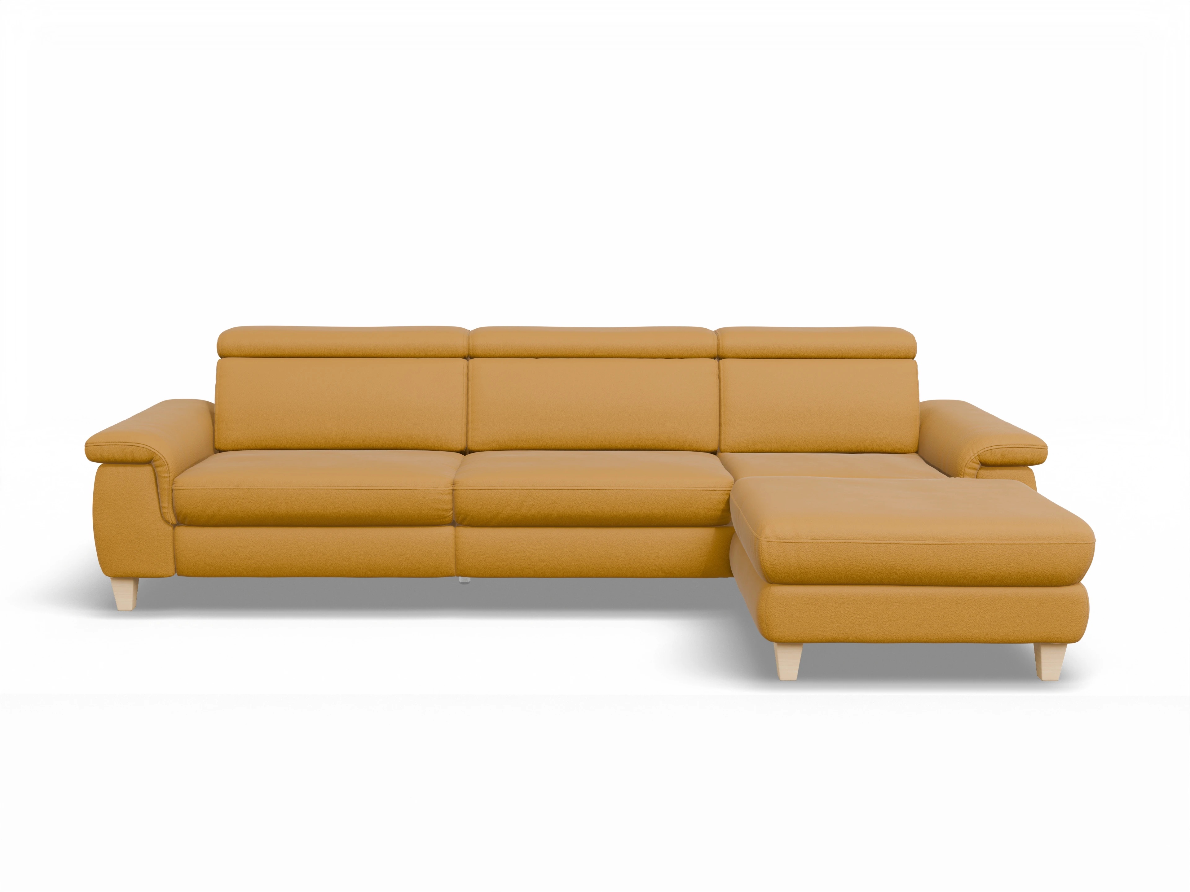 München LO Large R Ansicht des Produktes München Ecksofa rechts Abschluss offen in Leder Gelb
