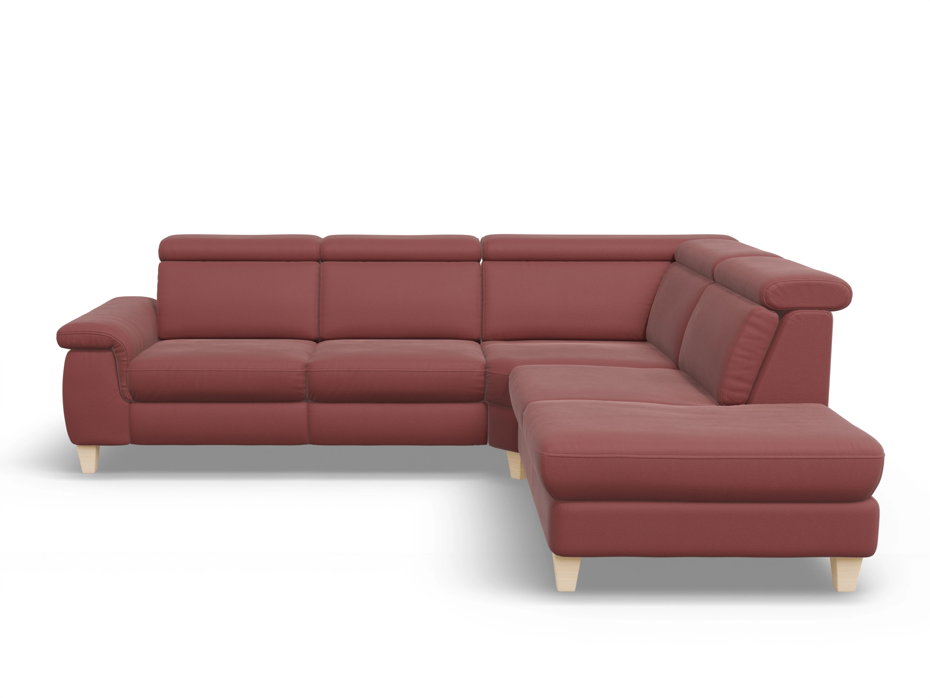 München 1AH WE Medium R Ansicht des Produktes München Ecksofa rechts Abschluss offen in Leder Rot