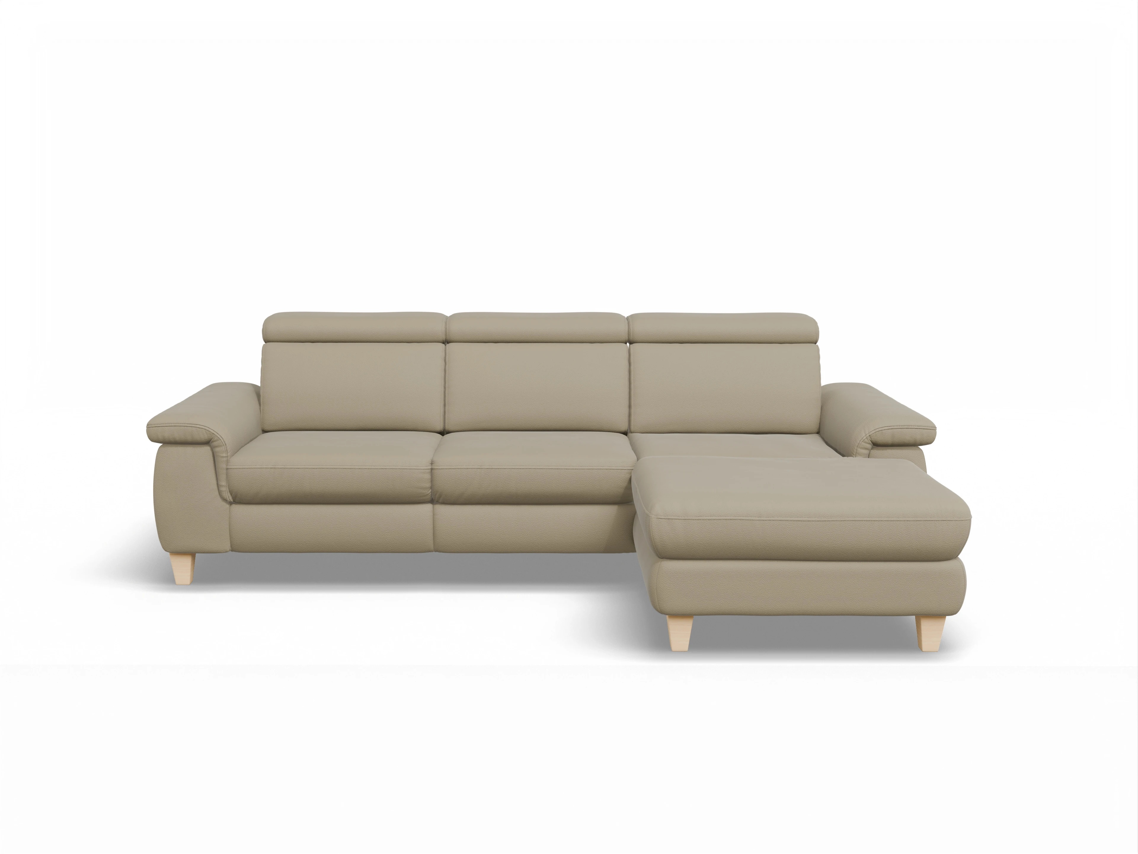 Ansicht des Produktes München Ecksofa rechts Abschluss offen in Leder Braun