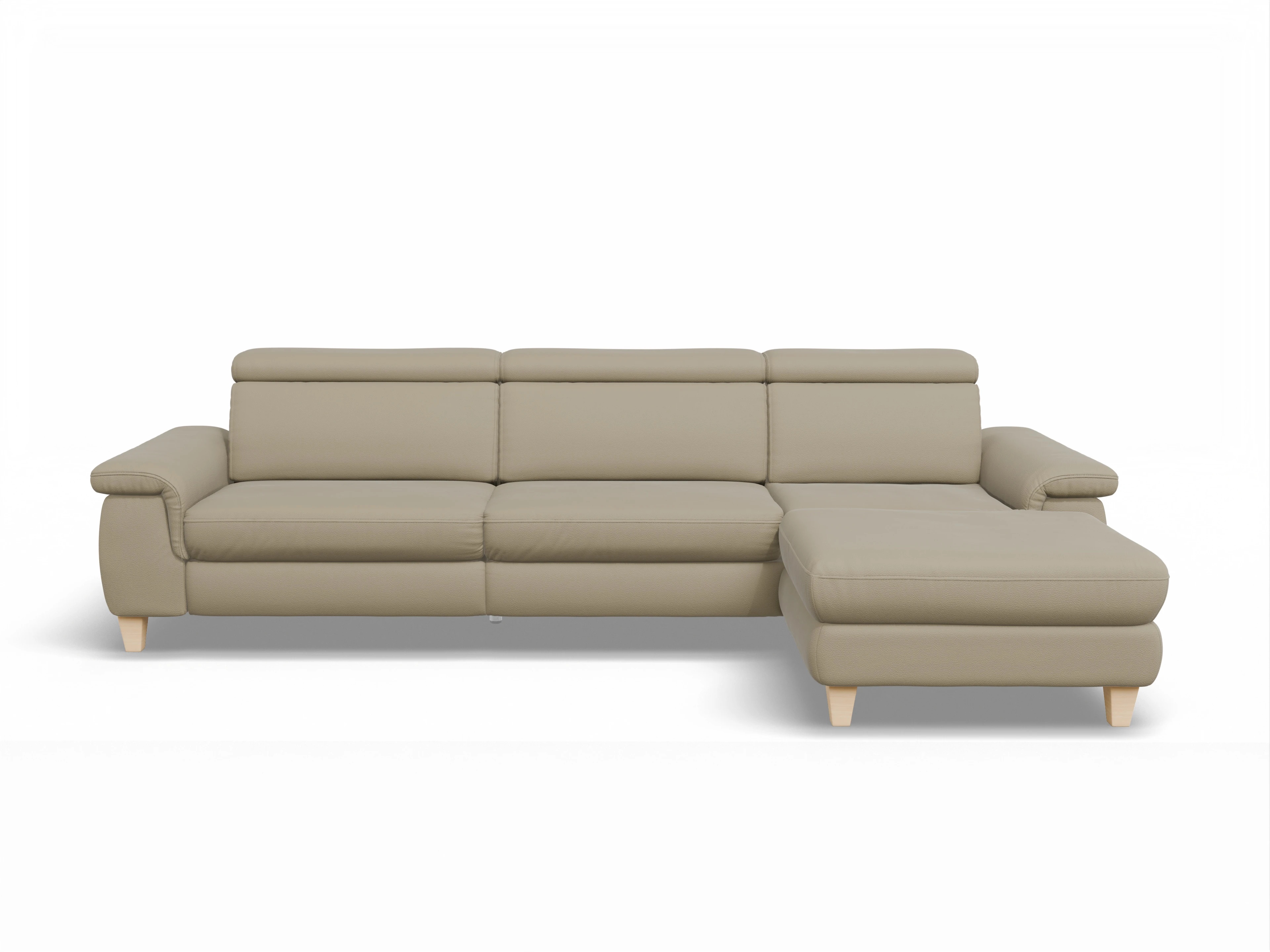 München LO Large R Ansicht des Produktes München Ecksofa rechts Abschluss offen in Leder Braun