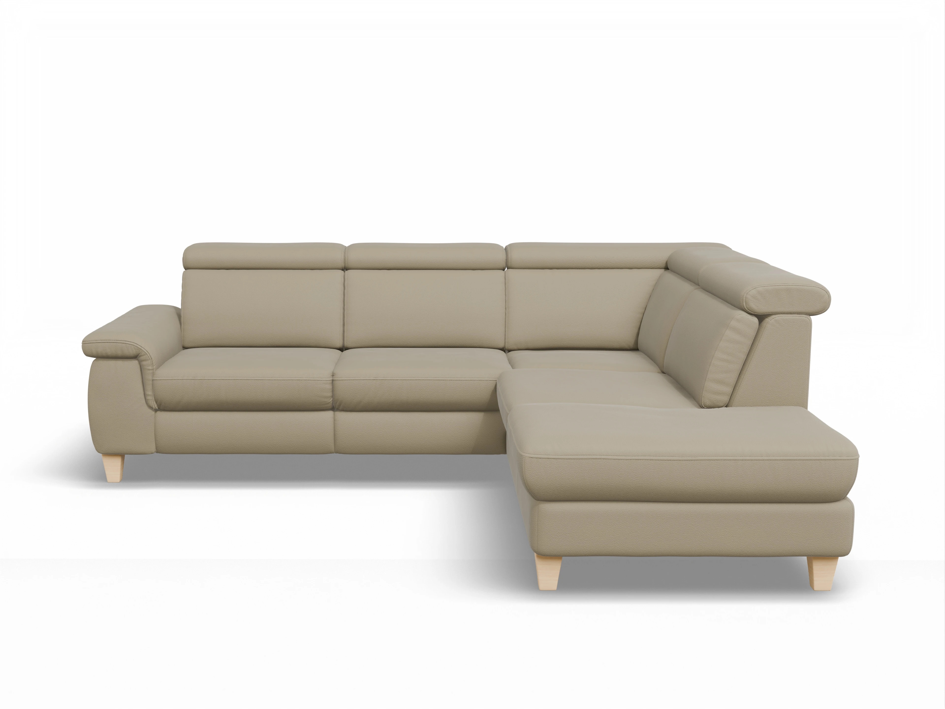 Ansicht des Produktes München Ecksofa rechts Abschluss offen in Leder Braun