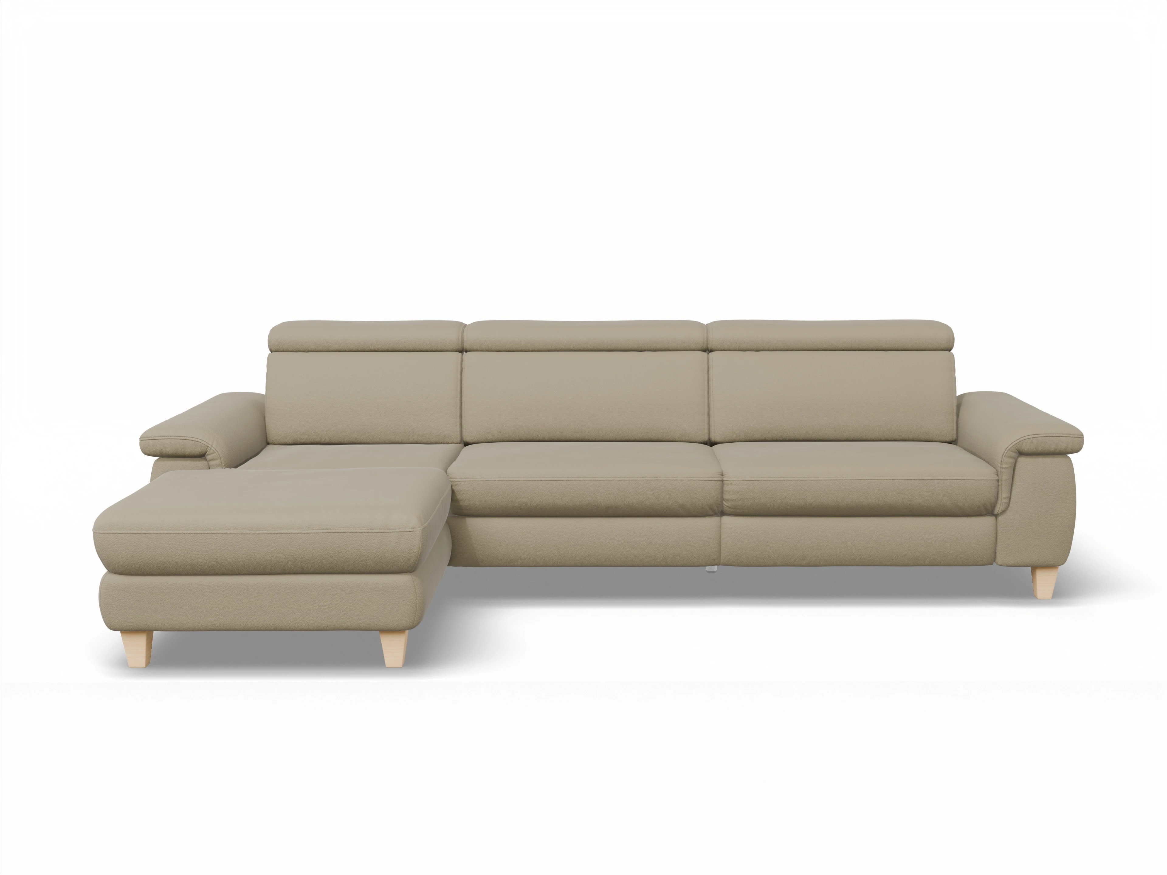 München LO Large L Ansicht des Produktes München Ecksofa links Abschluss offen in Leder Braun