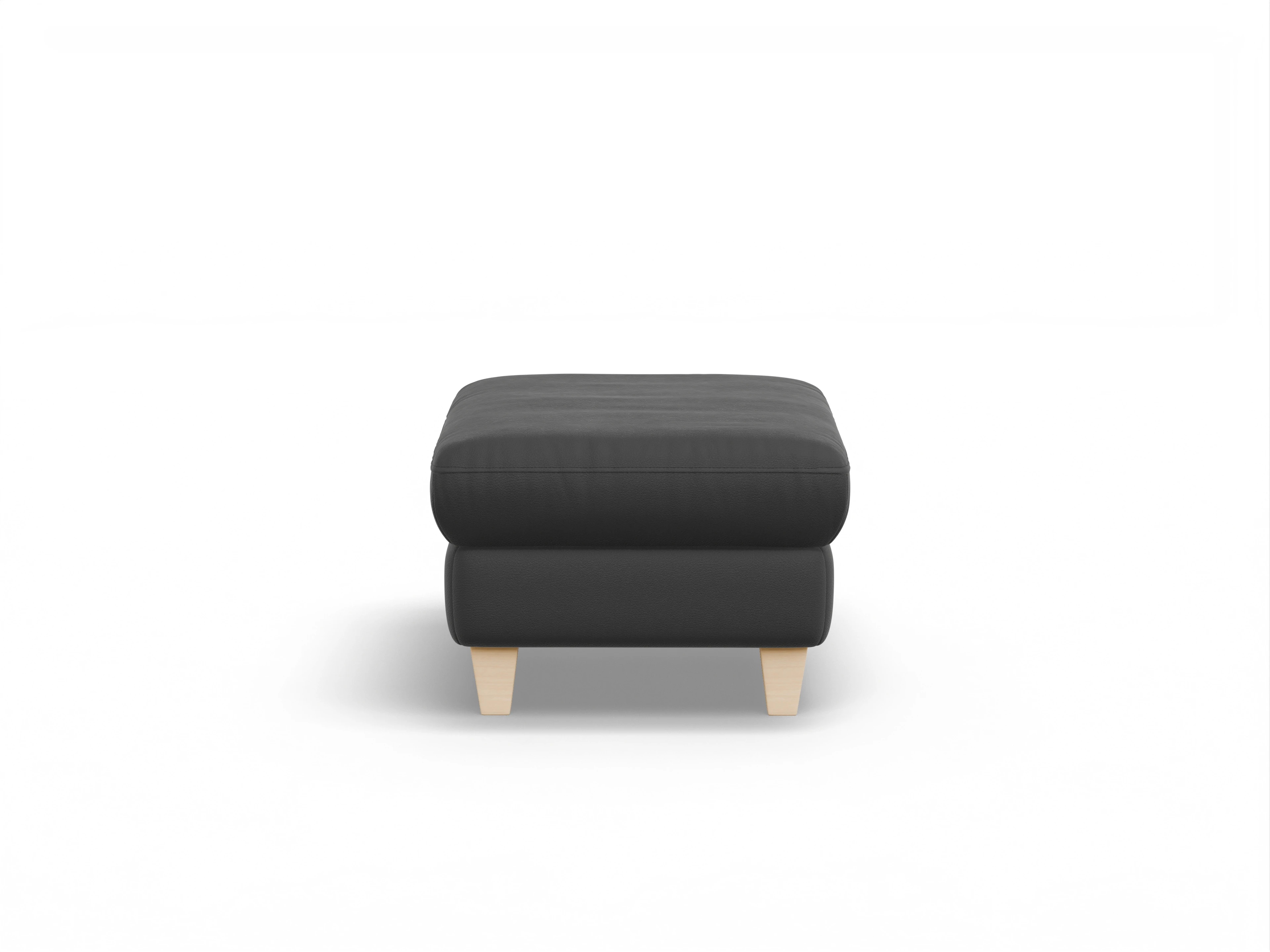 Ansicht des Produktes München Hocker in Leder Schwarz
