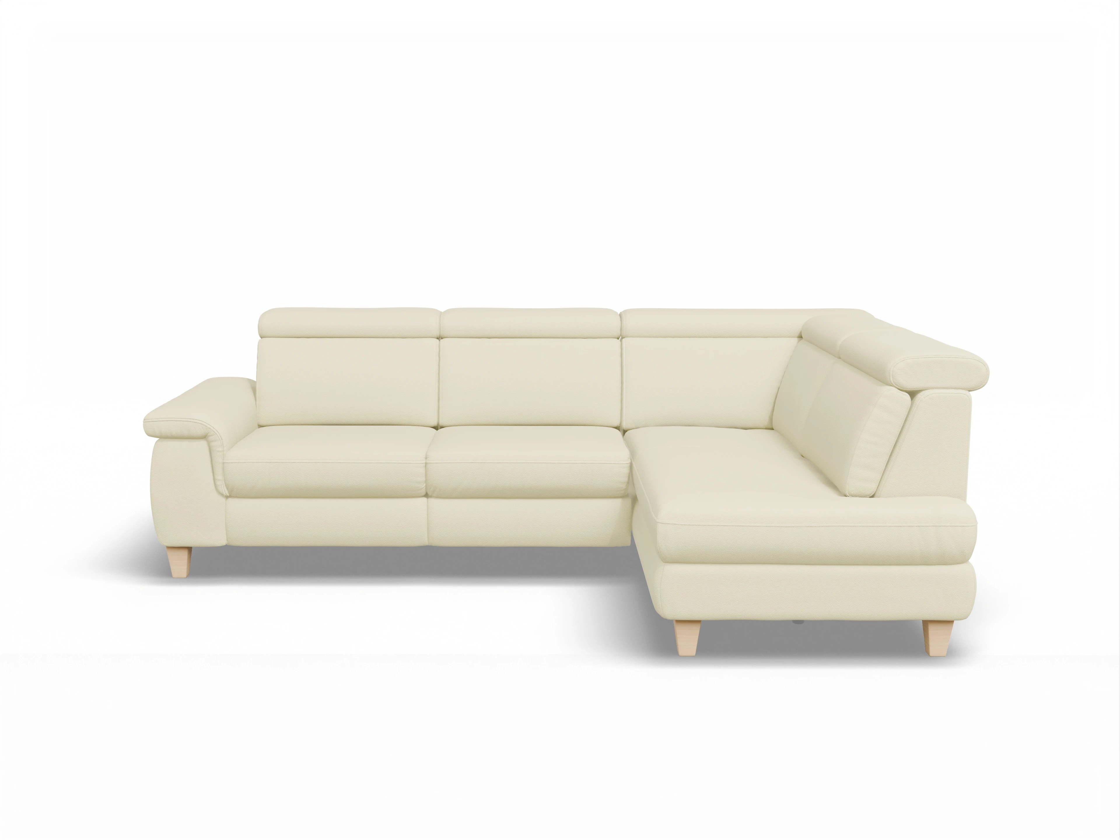 Ansicht des Produktes München Ecksofa rechts Abschluss offen in Leder Grau