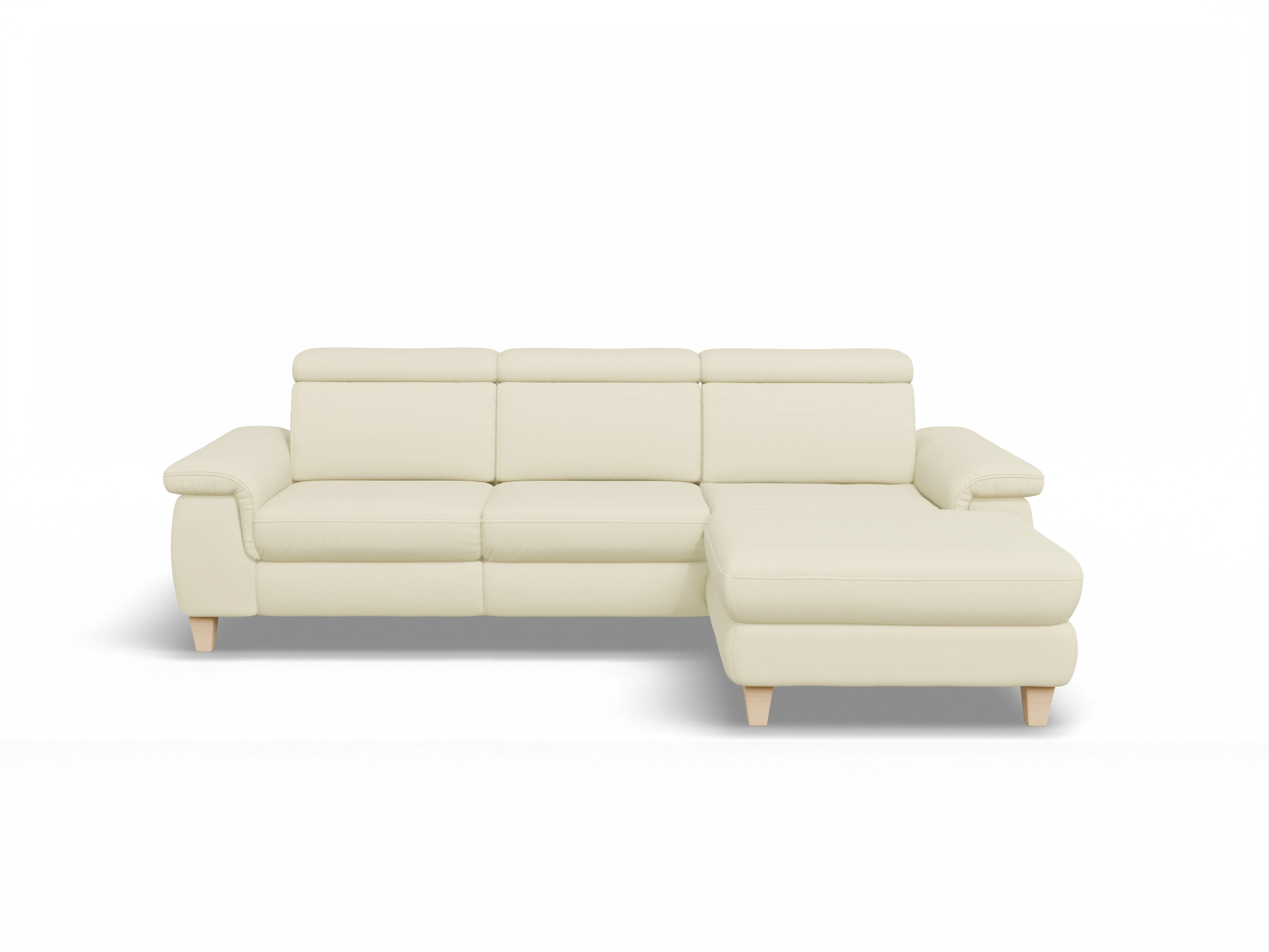 München LO Medium R Ansicht des Produktes München Ecksofa rechts Abschluss offen in Leder Grau