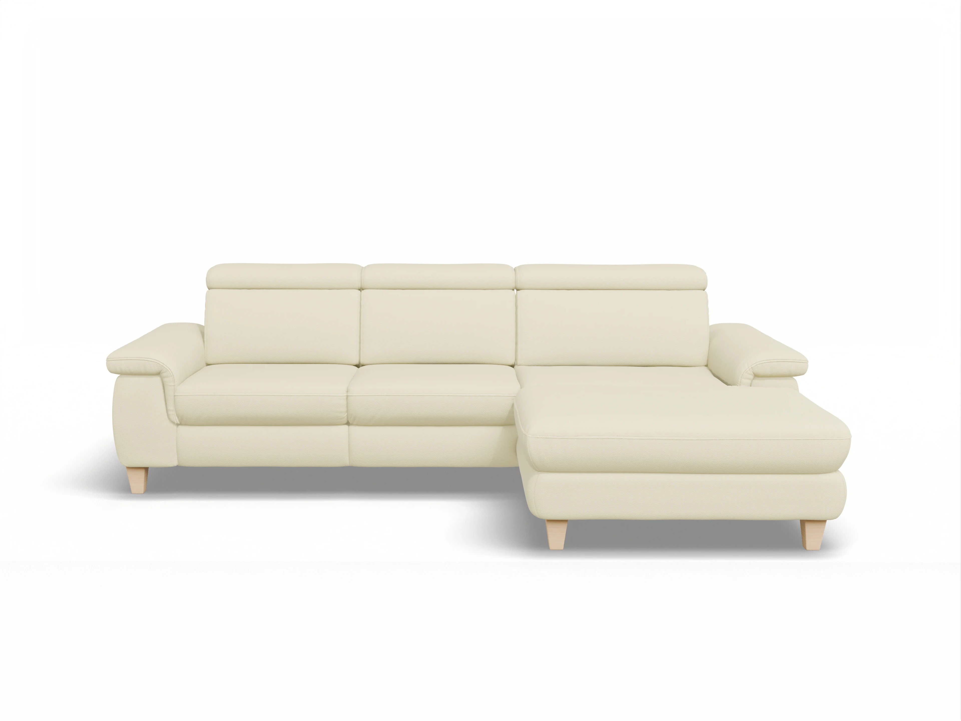 München LOgroß Medium R Ansicht des Produktes München Ecksofa rechts Abschluss offen in Leder Grau