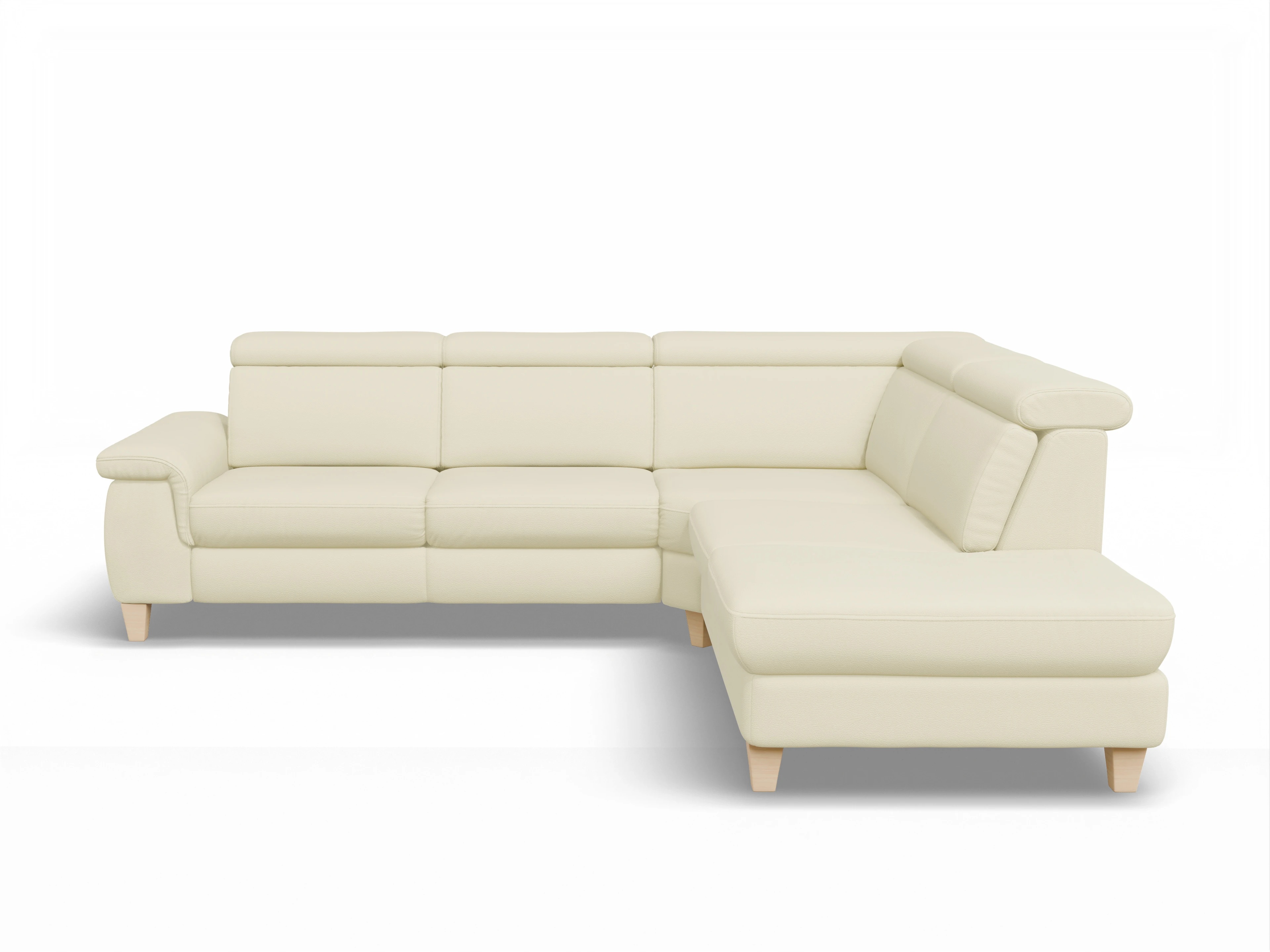München 1Aho WE Small R Ansicht des Produktes München Ecksofa rechts Abschluss offen in Leder Grau