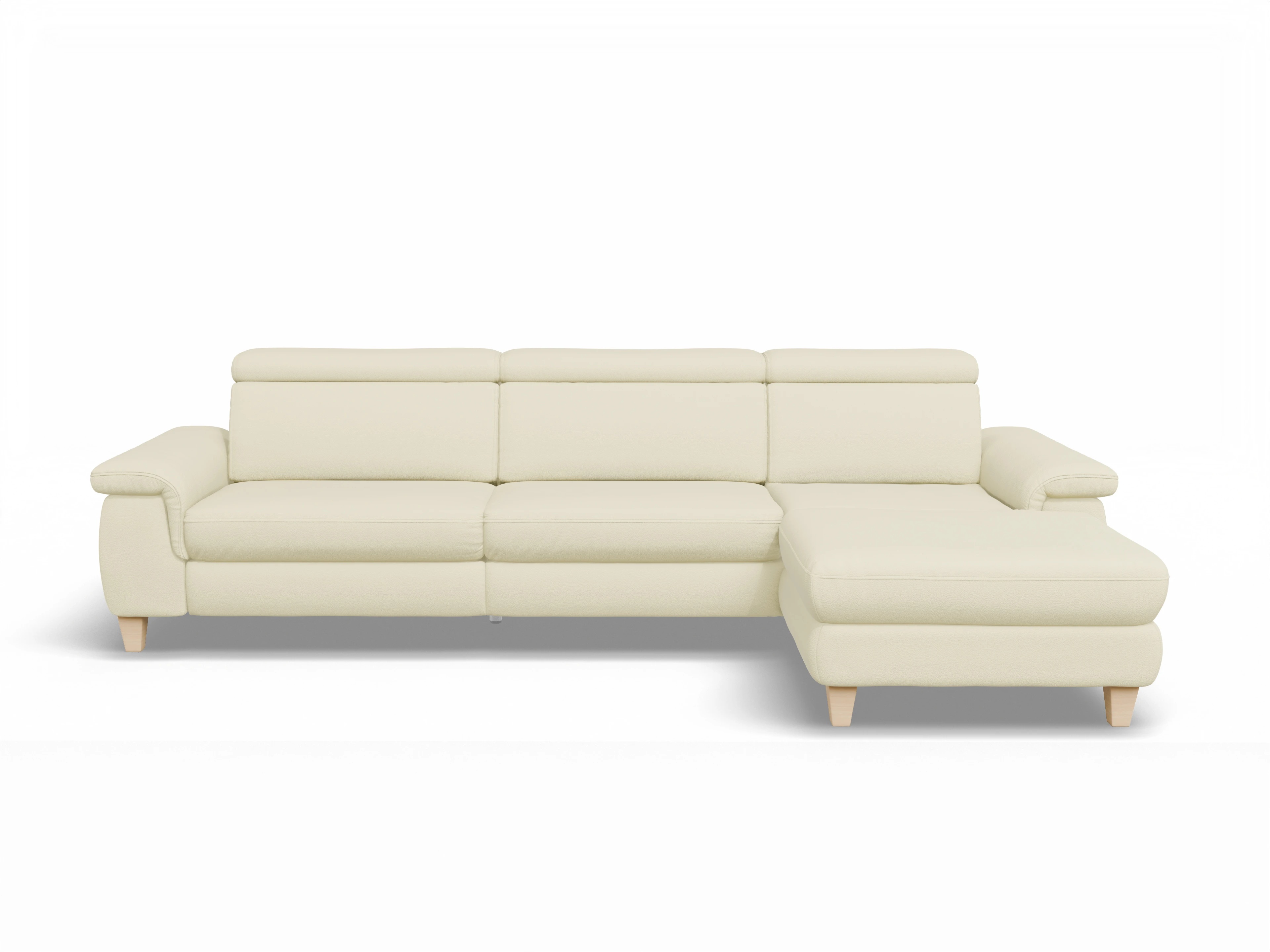 München LO Large R Ansicht des Produktes München Ecksofa rechts Abschluss offen in Leder Grau