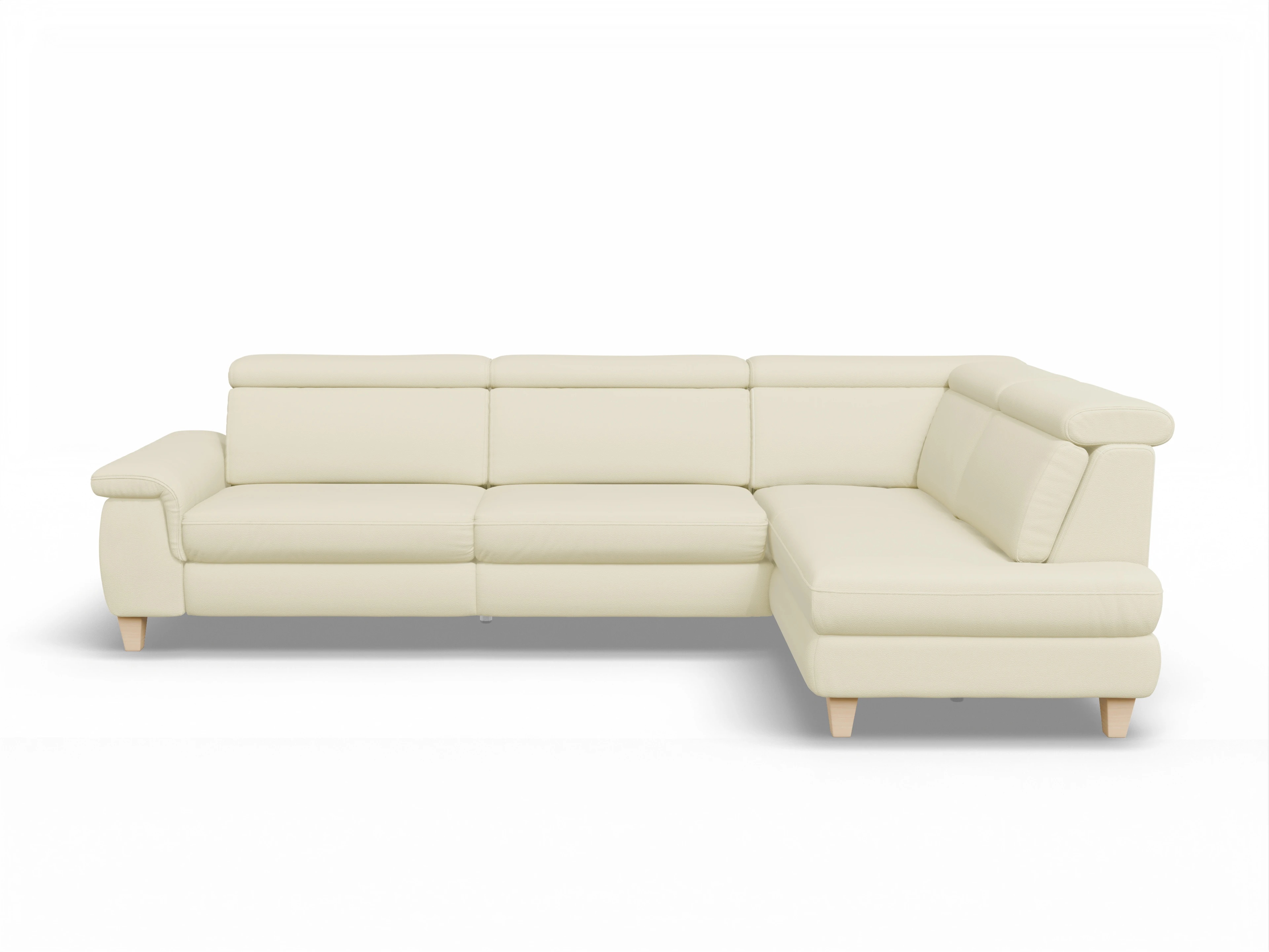 Ansicht des Produktes München Ecksofa rechts Abschluss offen in Leder Grau