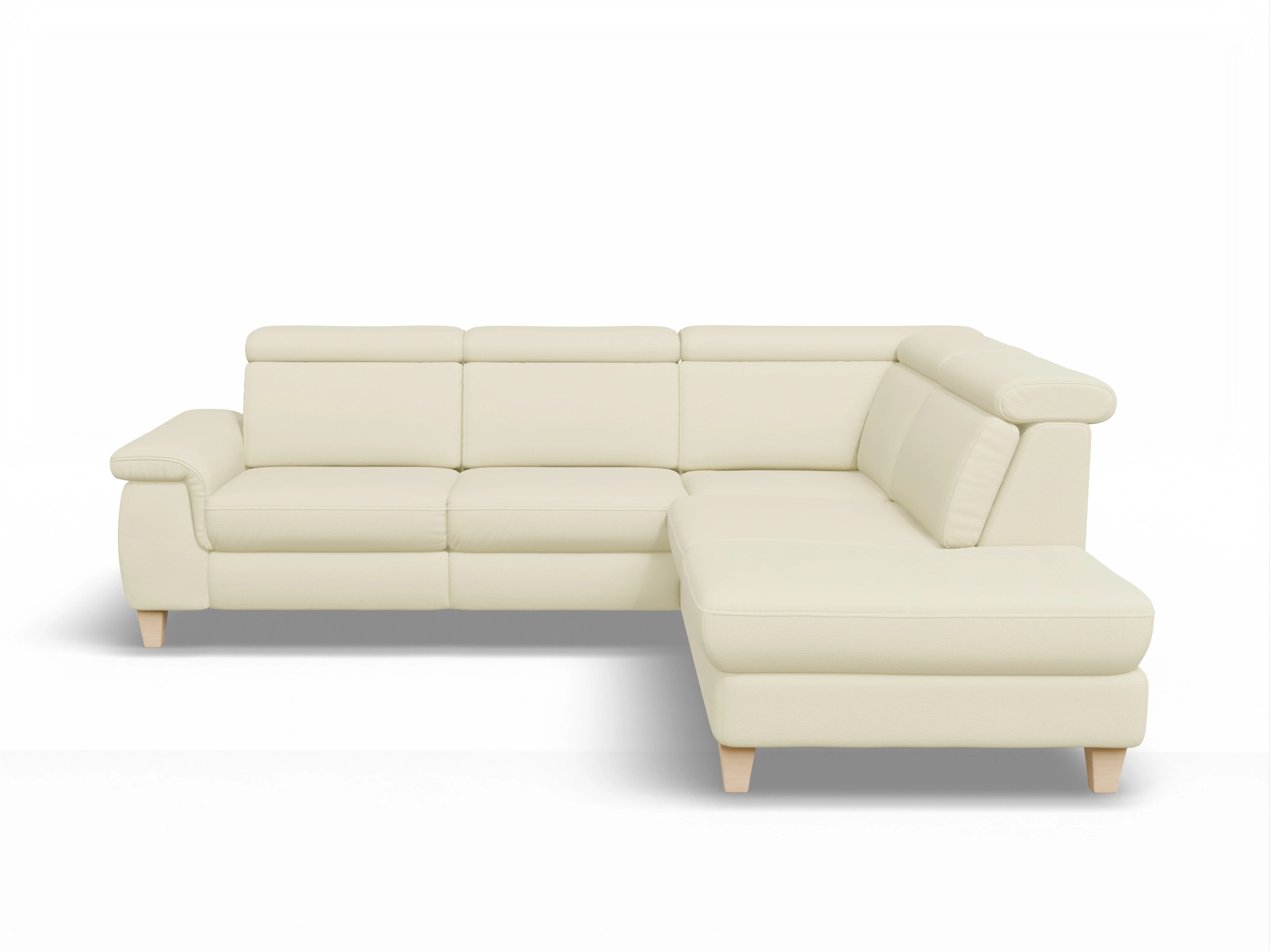 Ansicht des Produktes München Ecksofa rechts Abschluss offen in Leder Grau