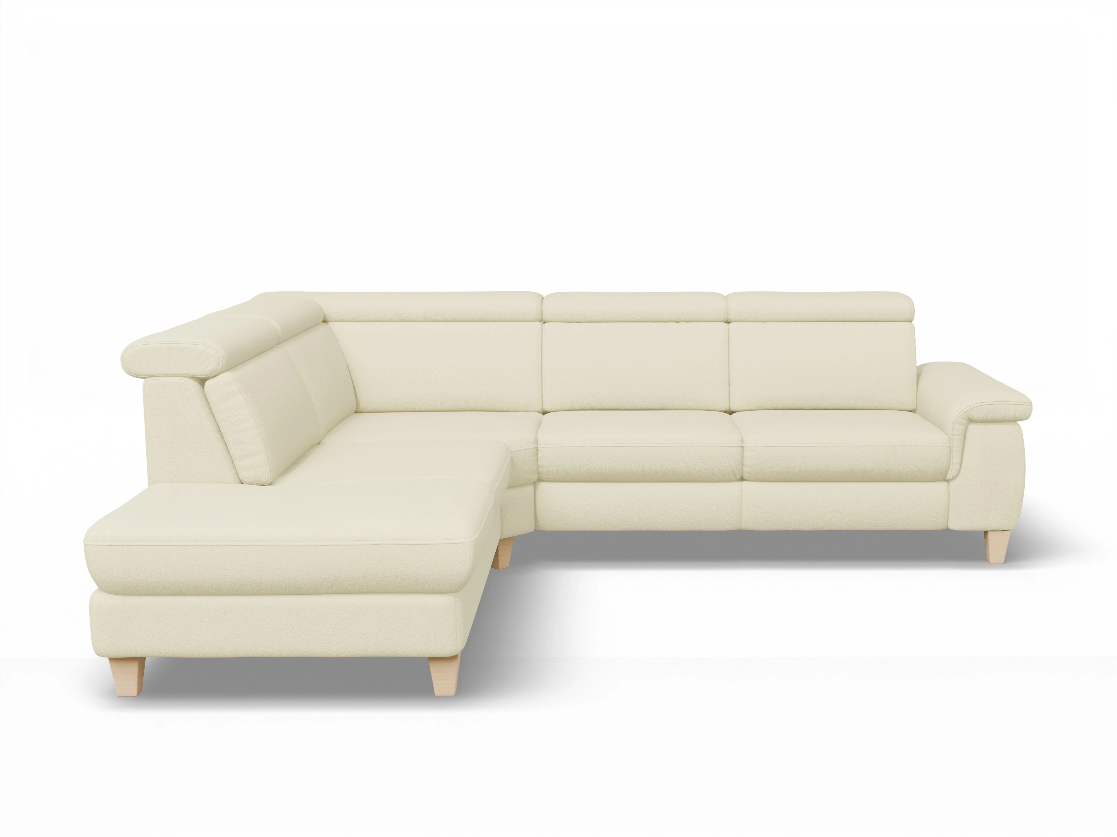 München 1Aho WE Small L Ansicht des Produktes München Ecksofa links Abschluss offen in Leder Grau