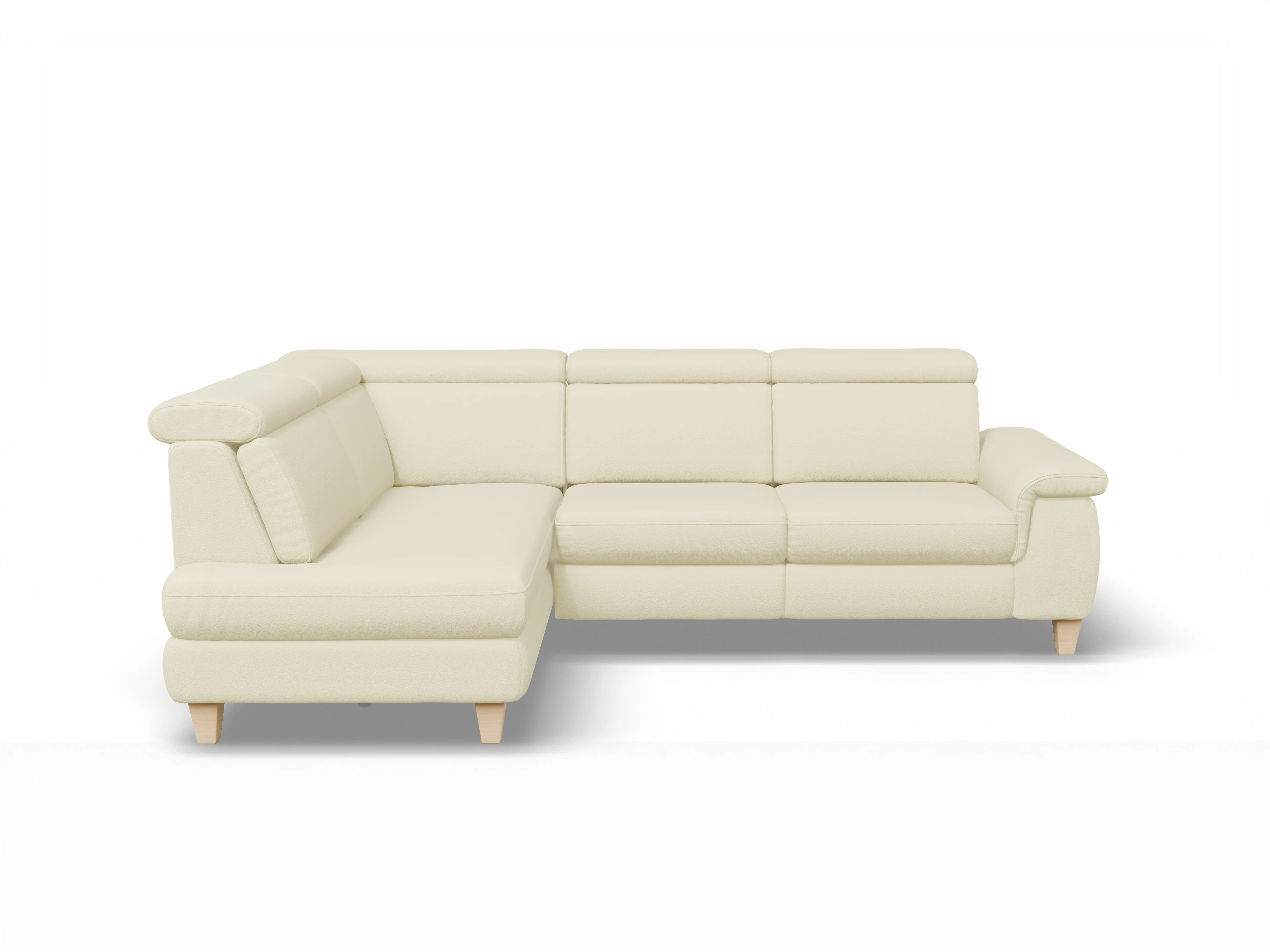 Ansicht des Produktes München Ecksofa links Abschluss offen in Leder Grau