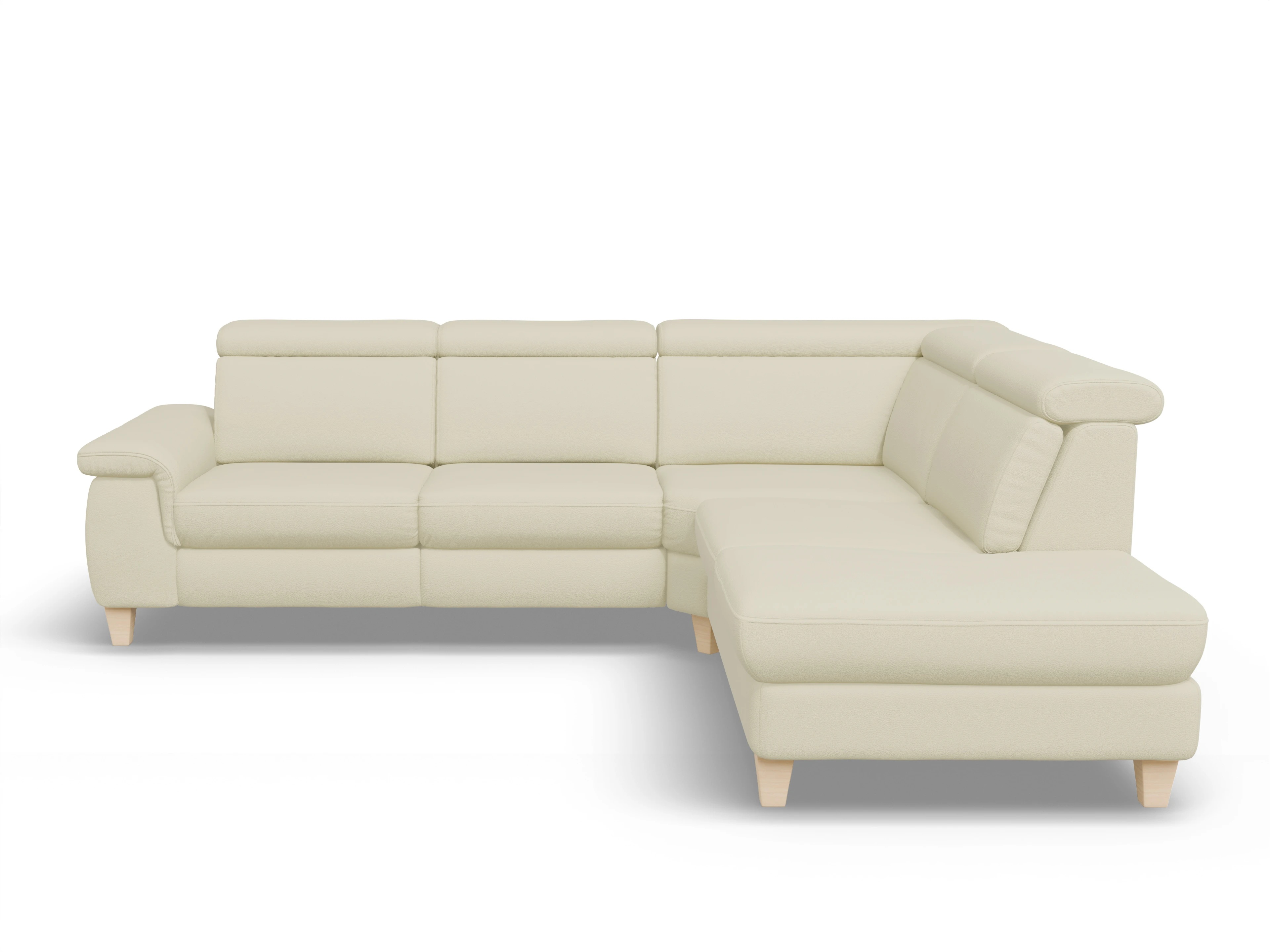 Ansicht des Produktes München Ecksofa rechts Abschluss offen in Leder Grau