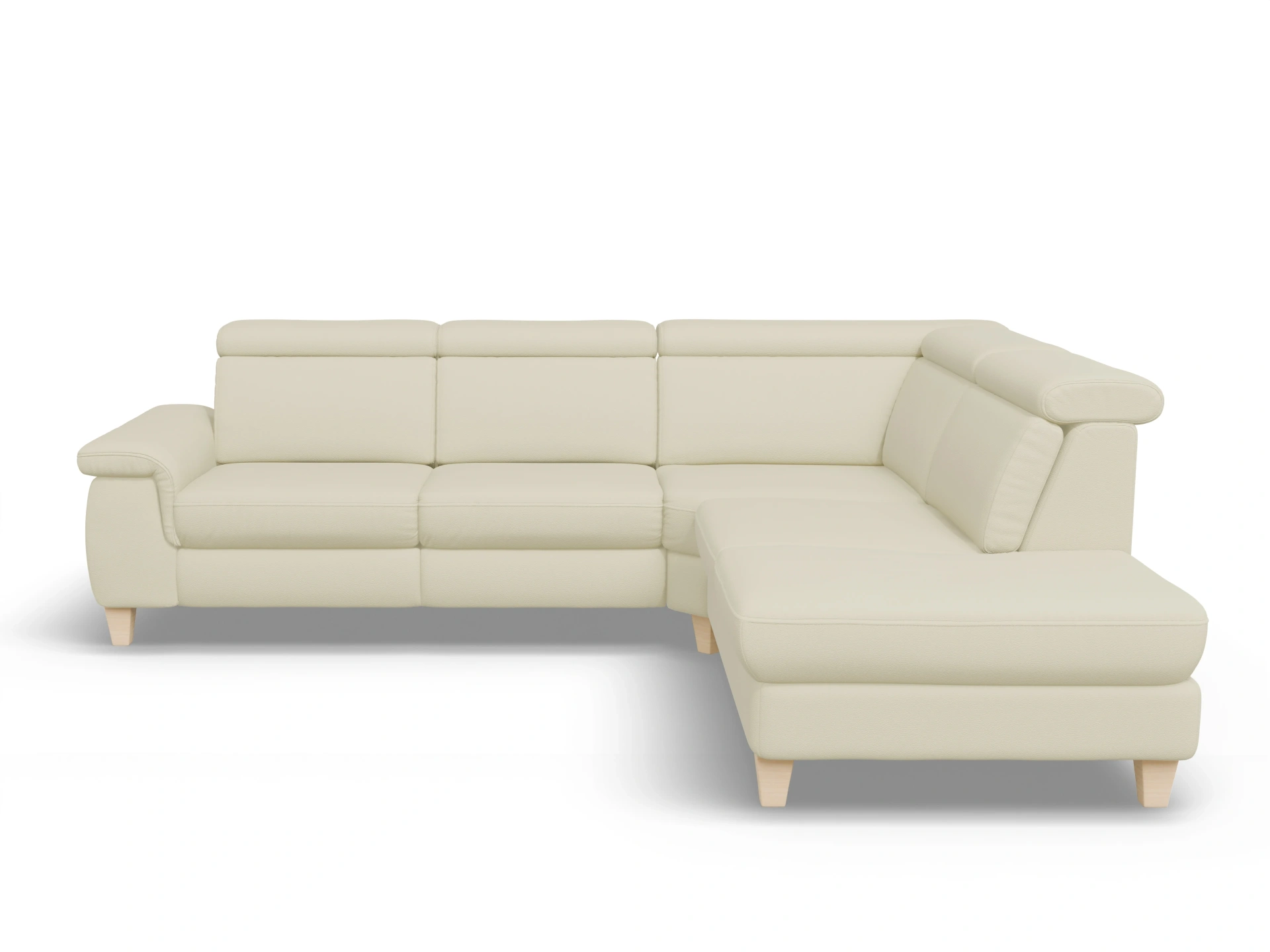 Ansicht des Produktes München Ecksofa rechts Abschluss offen in Leder Grau