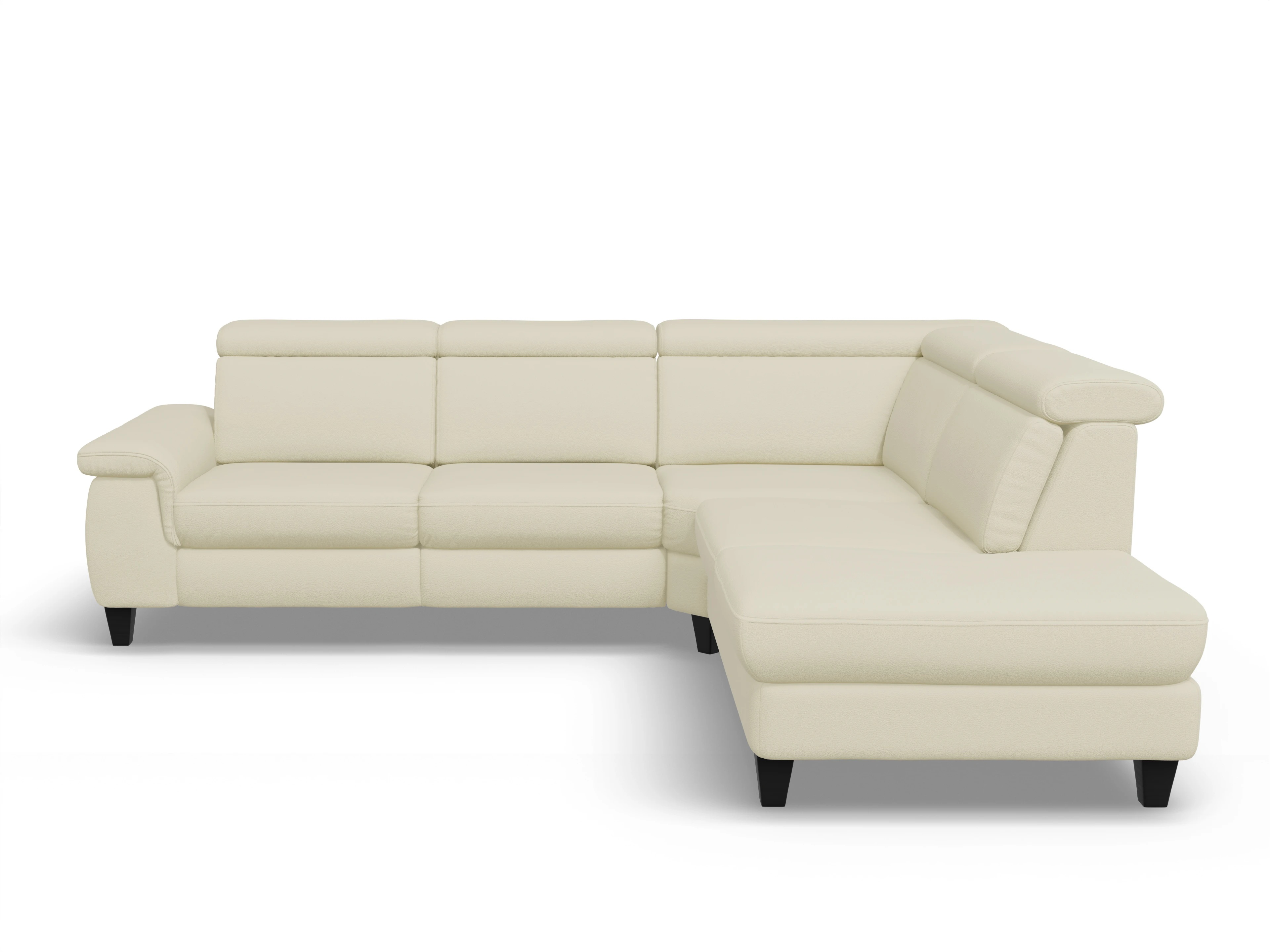 Ansicht des Produktes München Ecksofa rechts Abschluss offen in Leder Grau