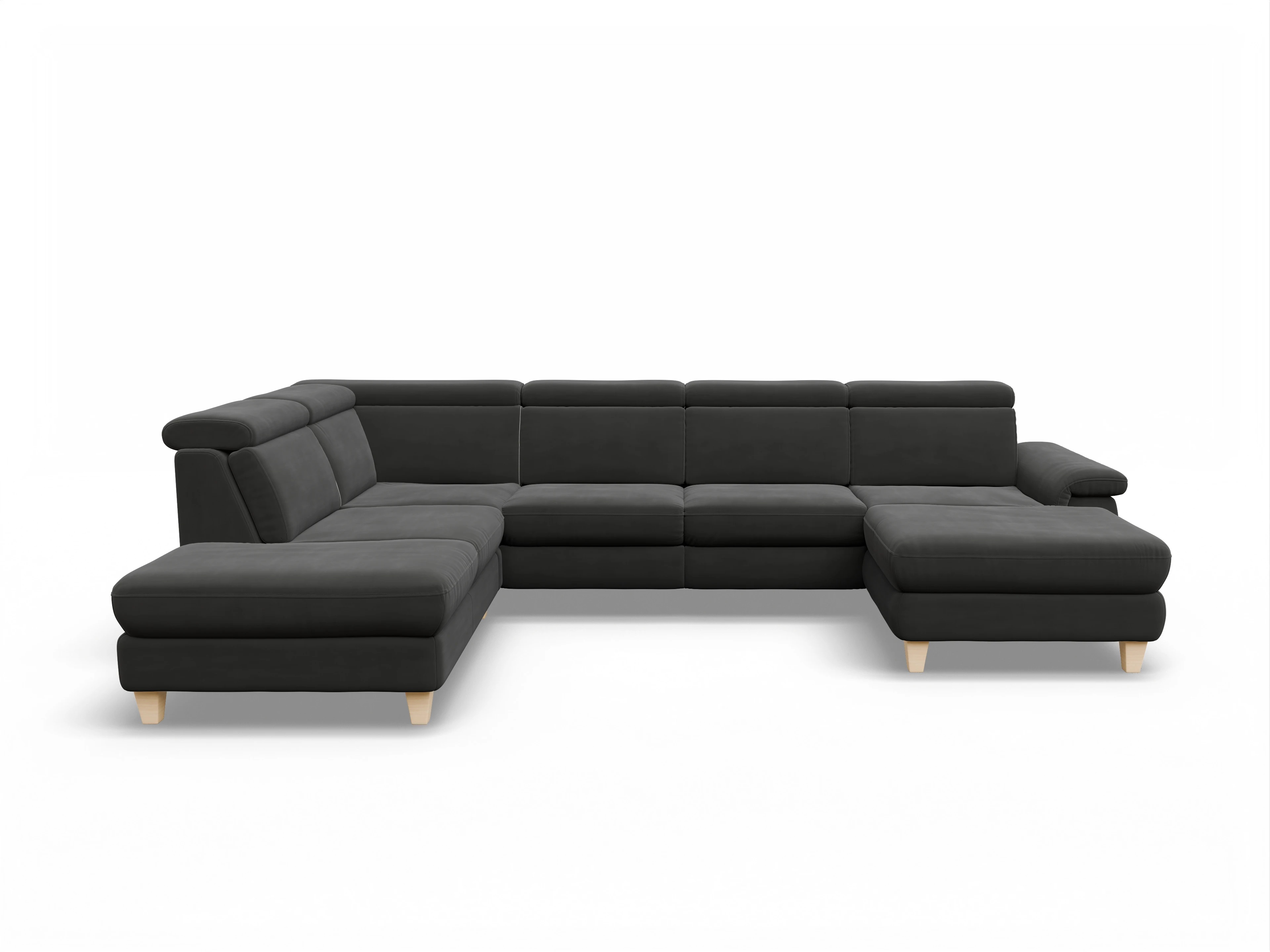 Ansicht des Produktes München Wohnlandschaft offen beidseitig in Stoff Grau